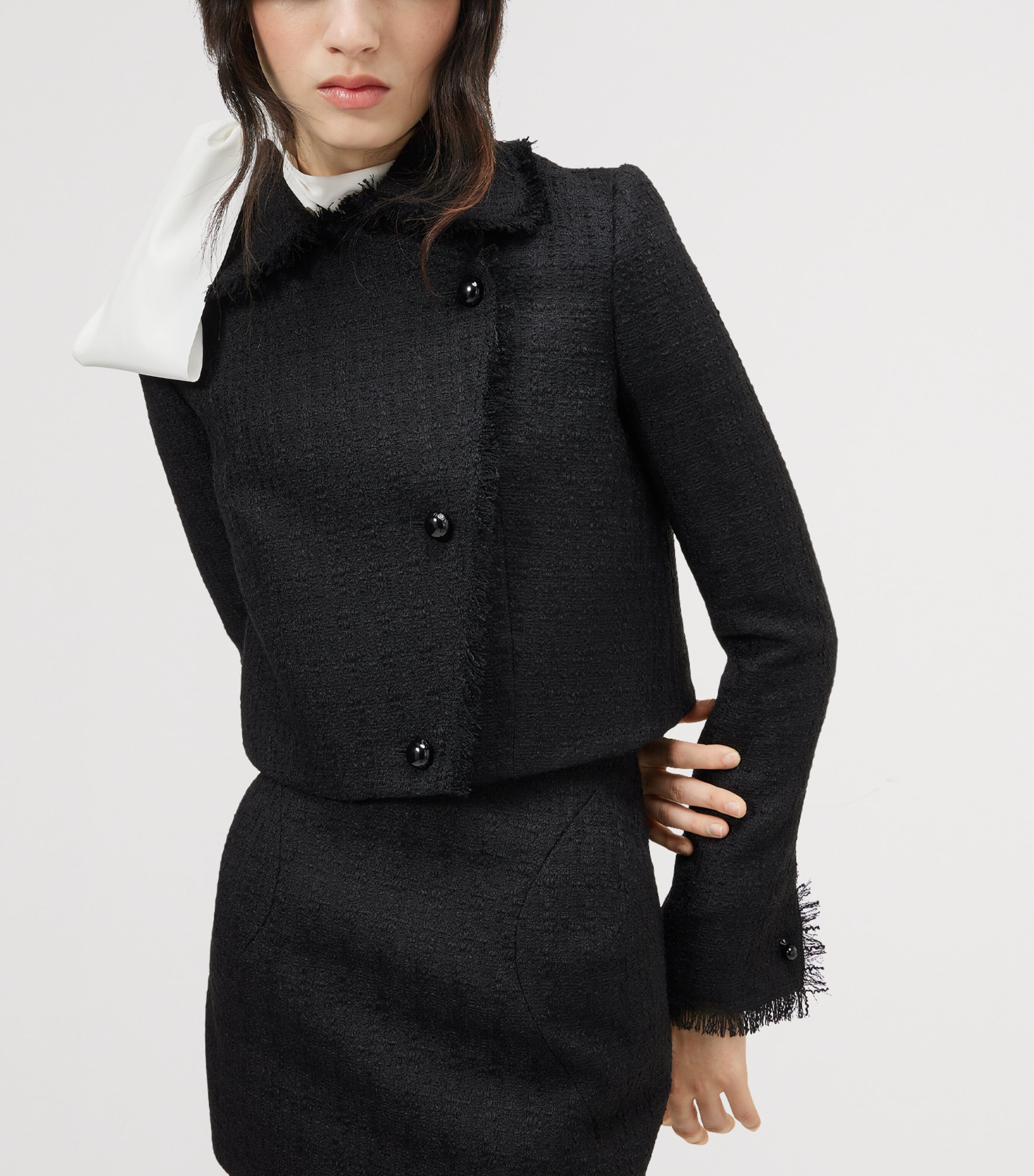 McQueen Womens Wool-Blend Tweed Jacket Image 5