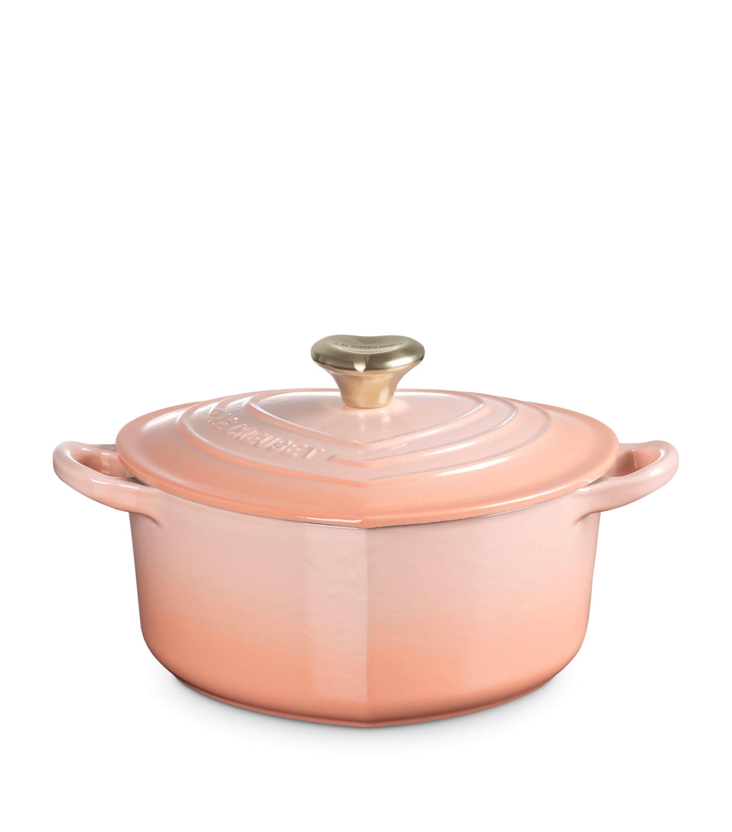 Le Creuset Cast Iron Heart Casserole Dish (20cm) Pêche Image 2