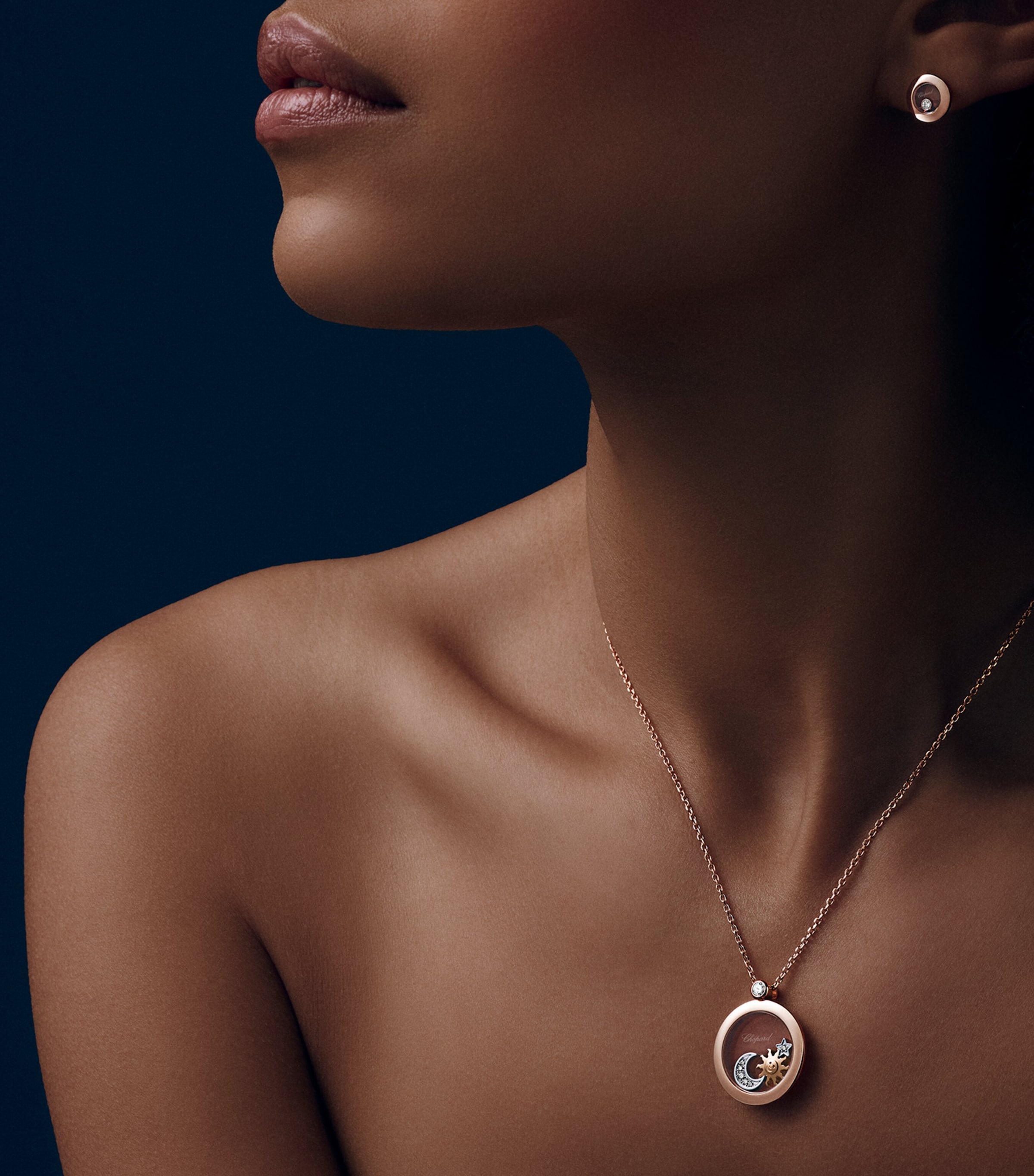 Rose Gold and Diamond Happy Diamonds Pendant 18K ROSE GOLD Image 4