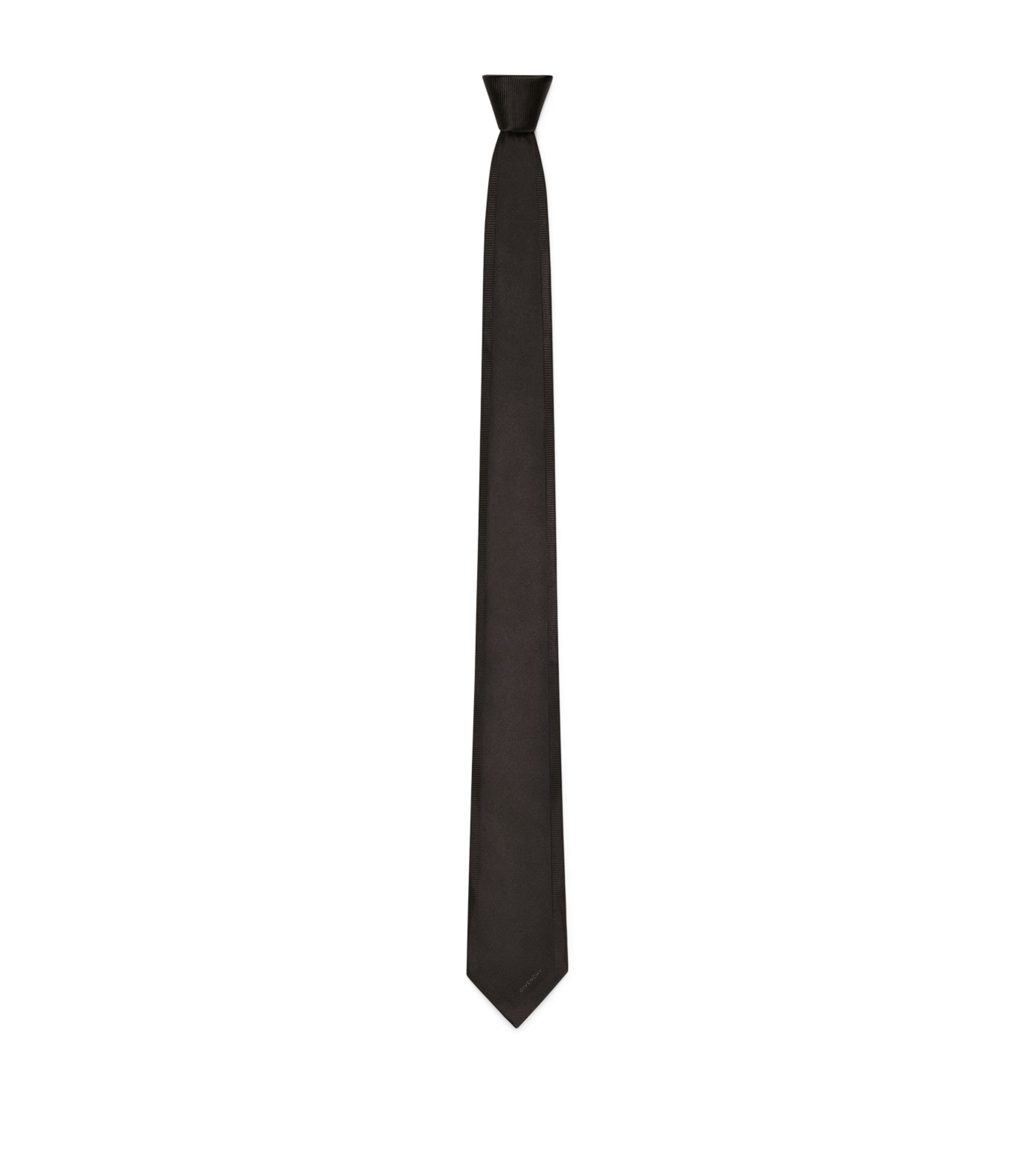 Silk Jacquard Stripe Tie BLACK Image 1