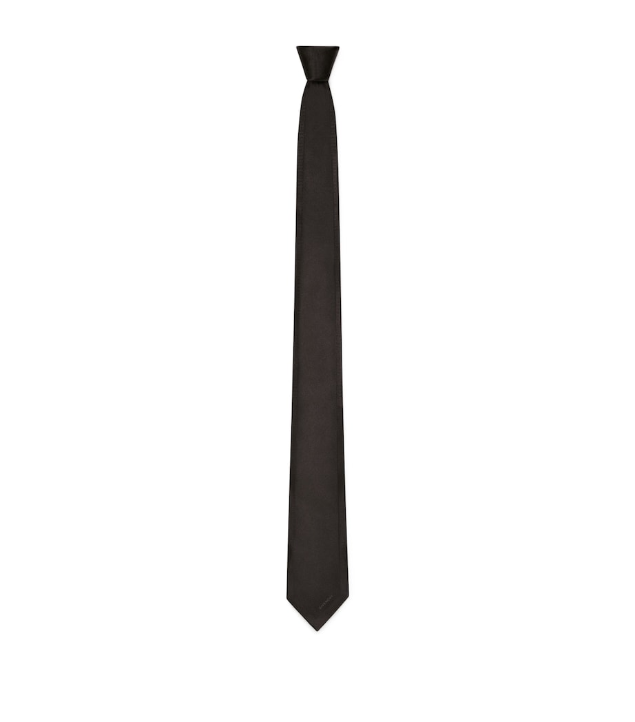 Silk Jacquard Stripe Tie BLACK Image 1