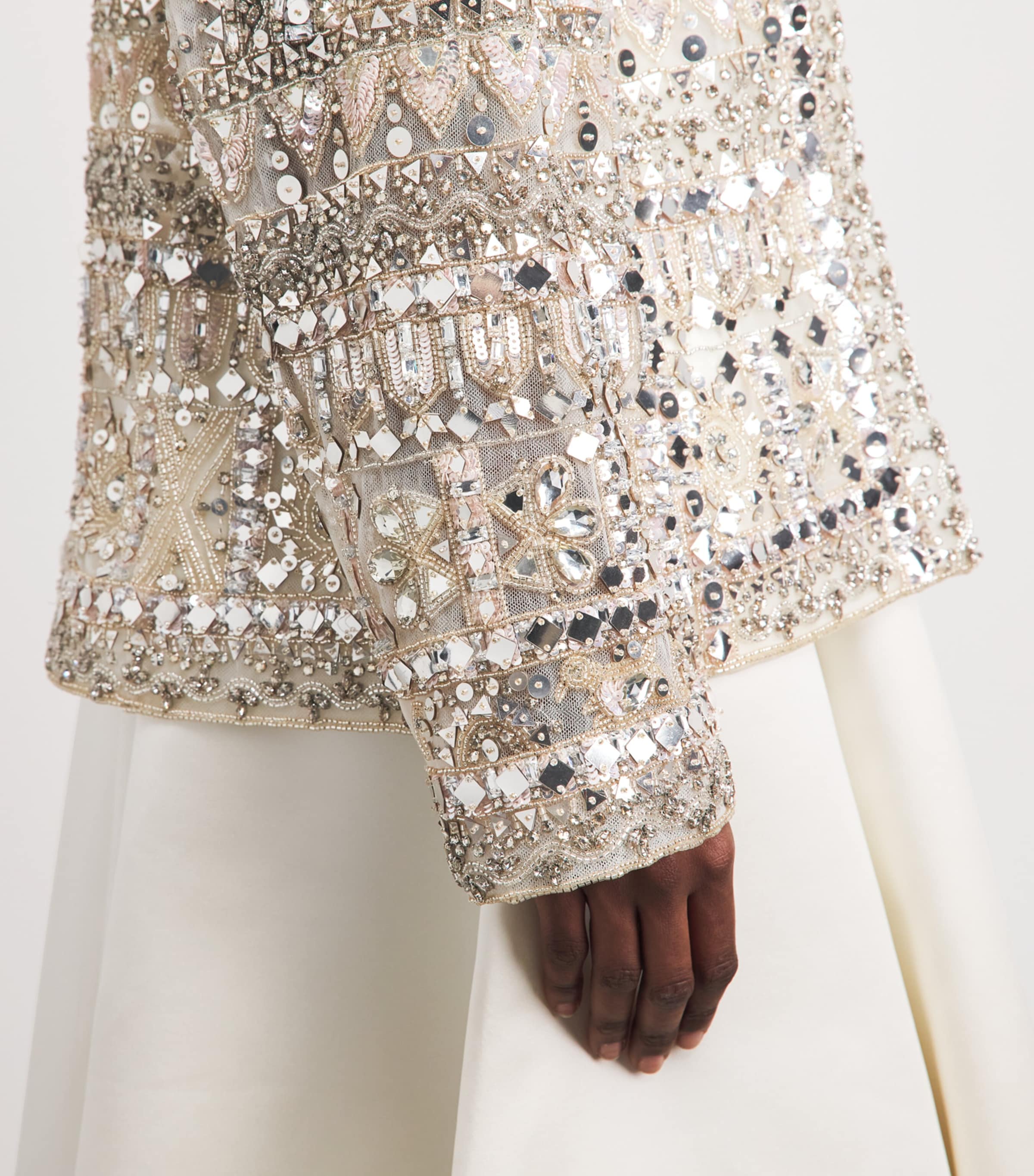 Zuhair Murad Womens Embroidered Sequinned Jacket Birch Image 3