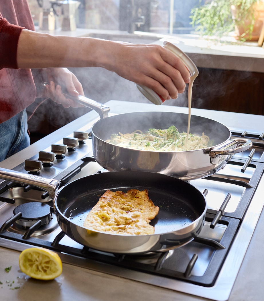 Space Steel Folding-Handle Non-Stick 2-Piece Frying Pan Set STAINLESS STEEL Image 2