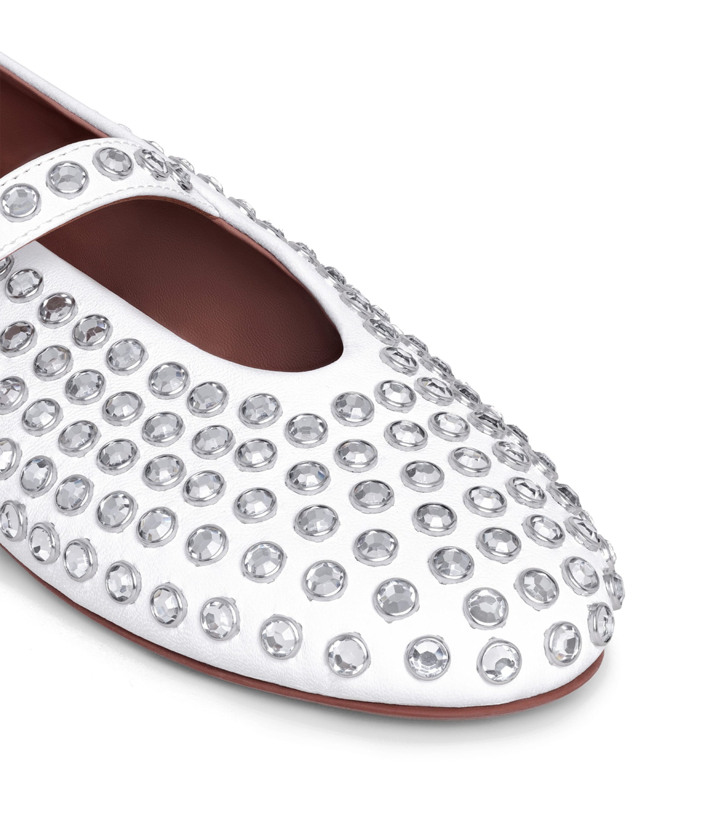 Alaïa Lambskin Embellished Ballet Flats Blanc Casse Image 4