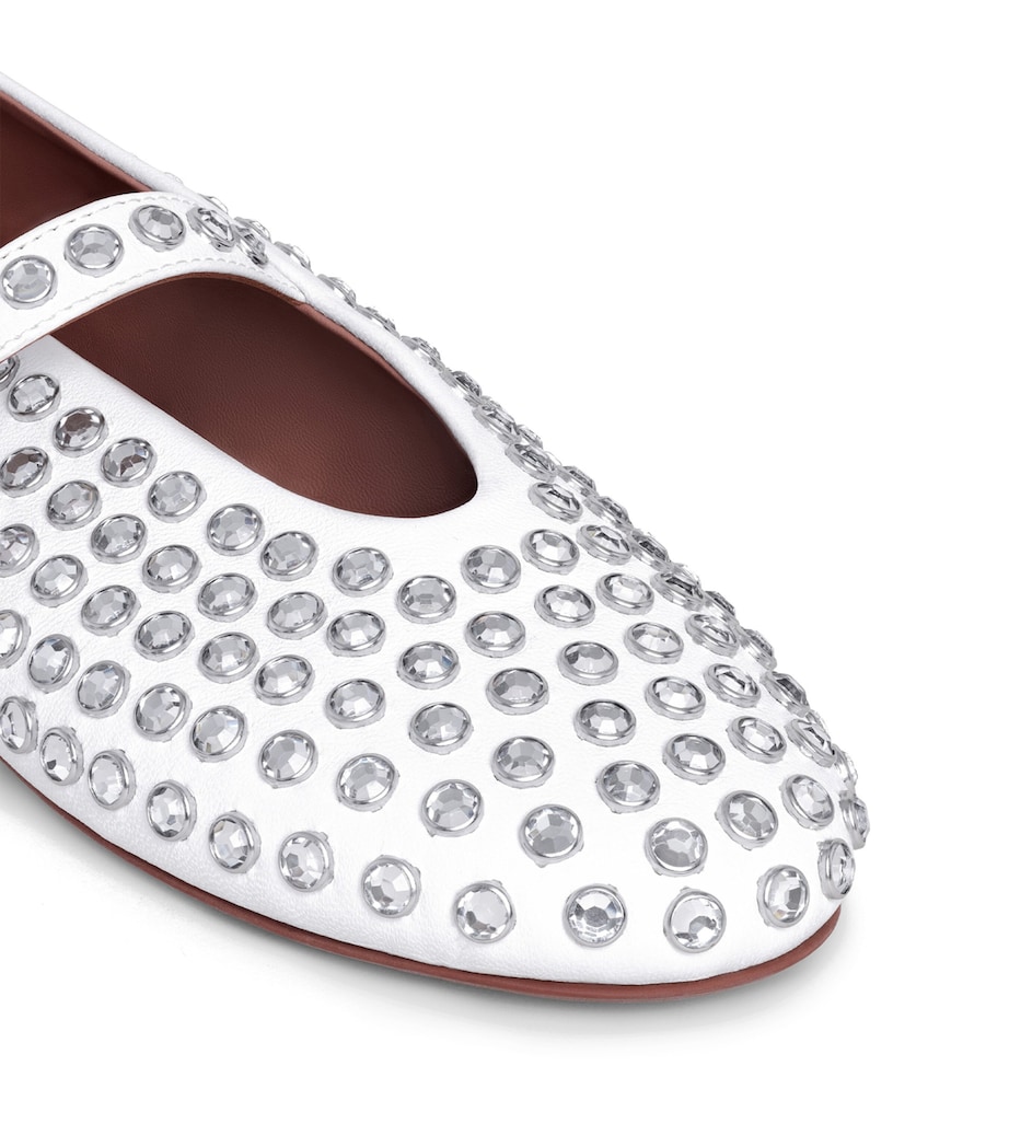 Alaïa Lambskin Embellished Ballet Flats Blanc Casse Image 4