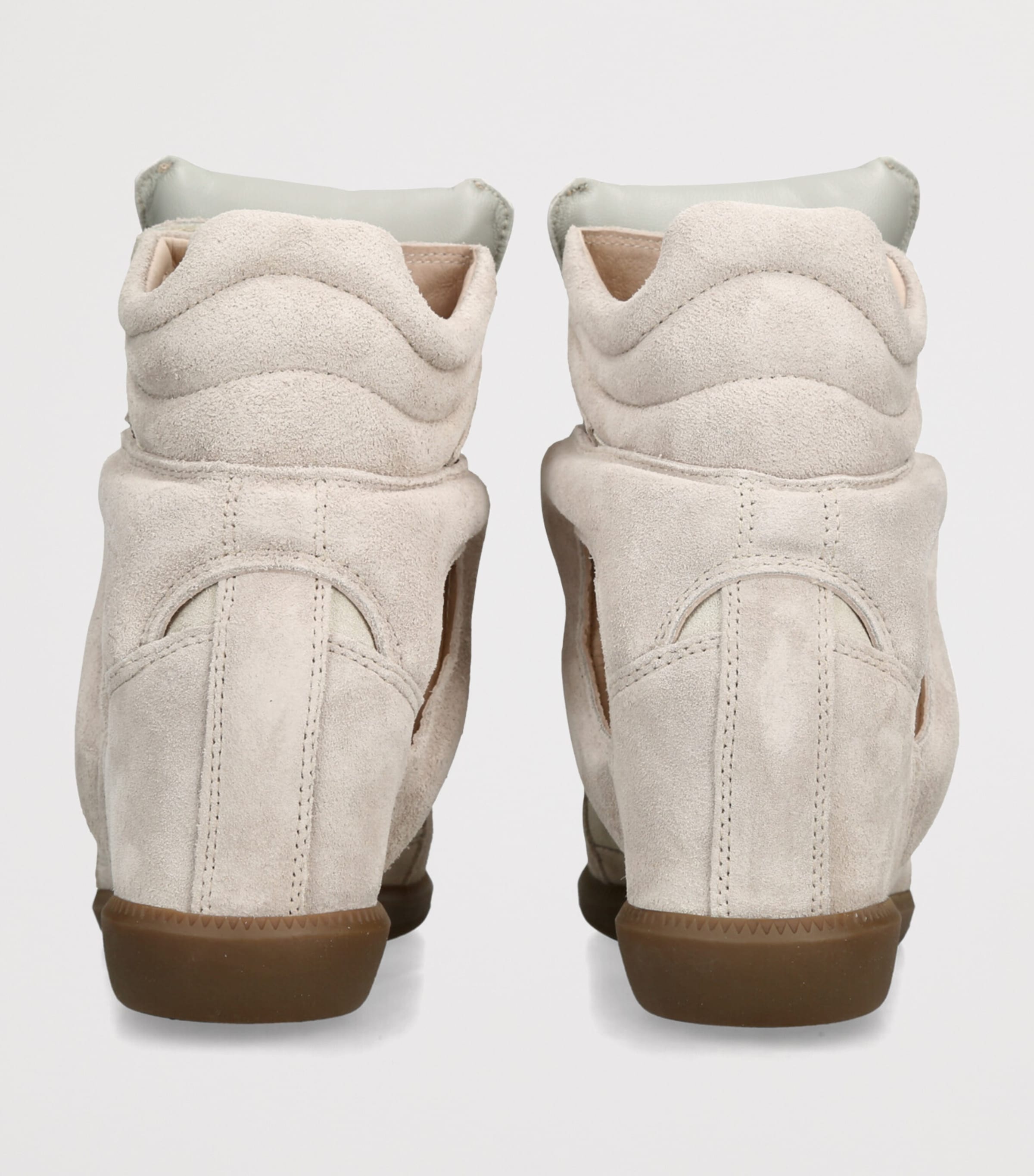 Isabel Marant Suede Bekett Wedge Sneakers 50 Bone/comb Image 2