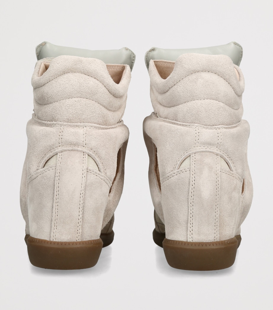 Isabel Marant Suede Bekett Wedge Sneakers 50 Bone/comb Image 2