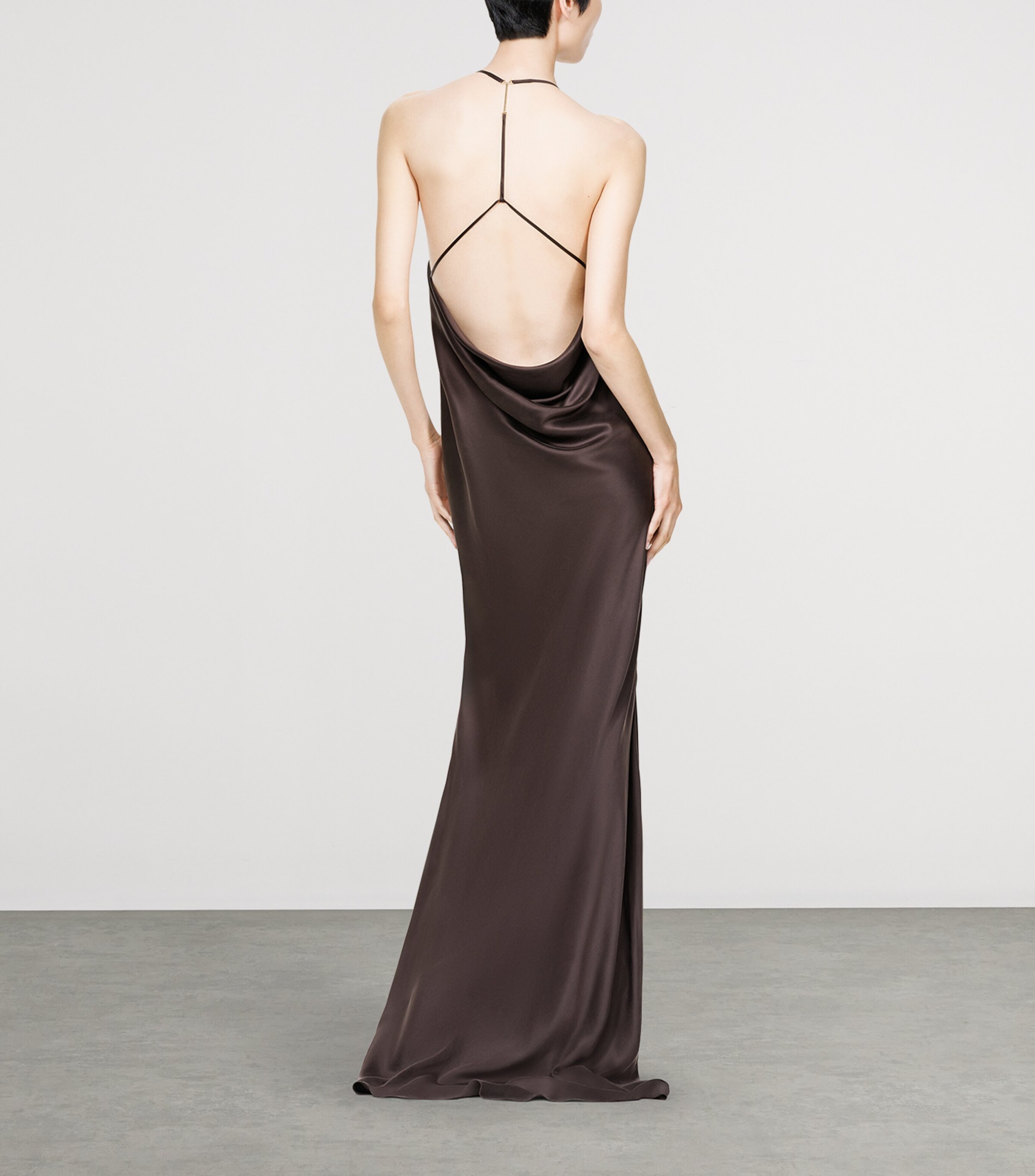 TOM FORD Womens Silk Halterneck Maxi Dress Edb Image 5