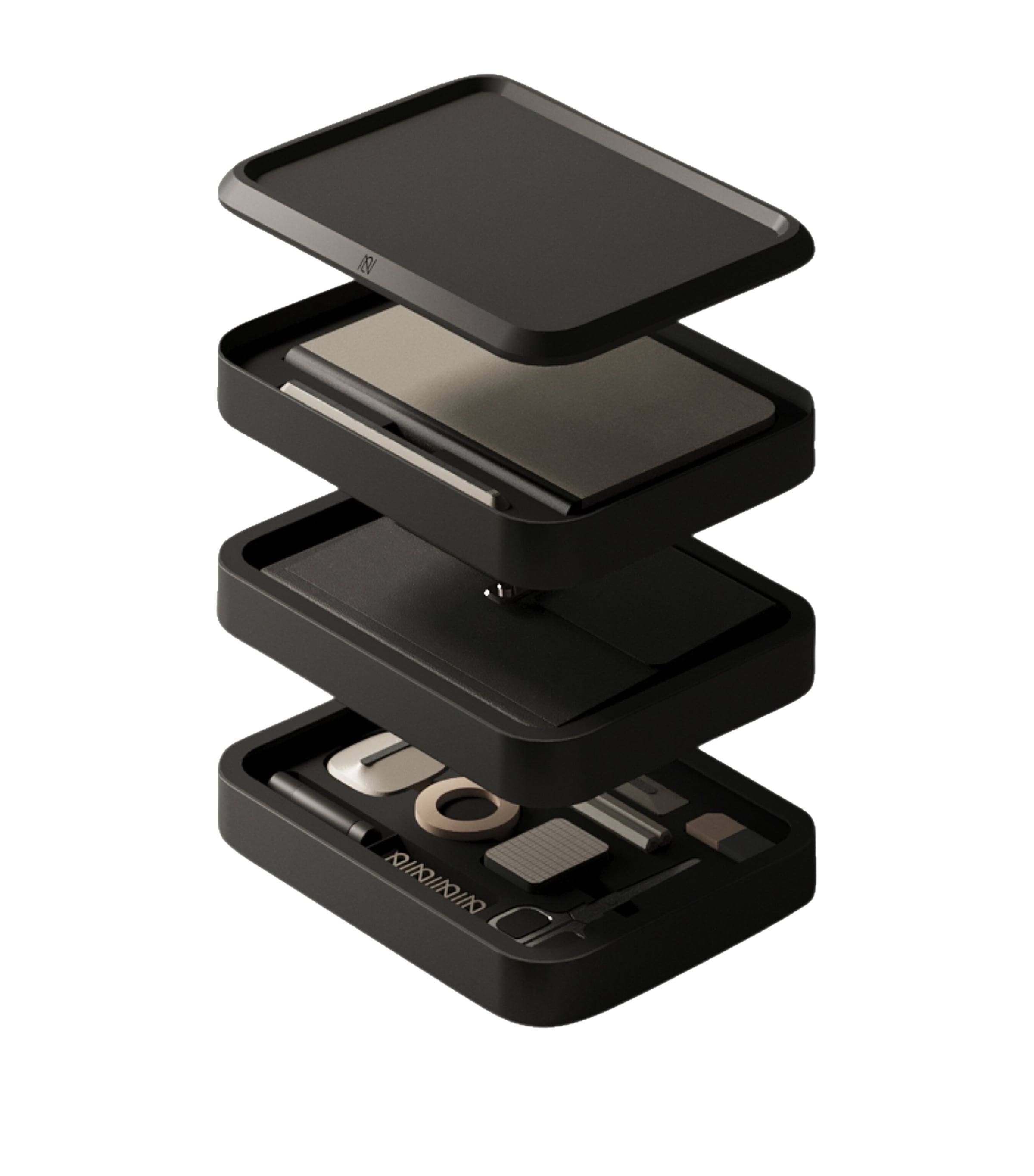 Nooe Bento Jot 3-layer Stationary Storage Box In Black