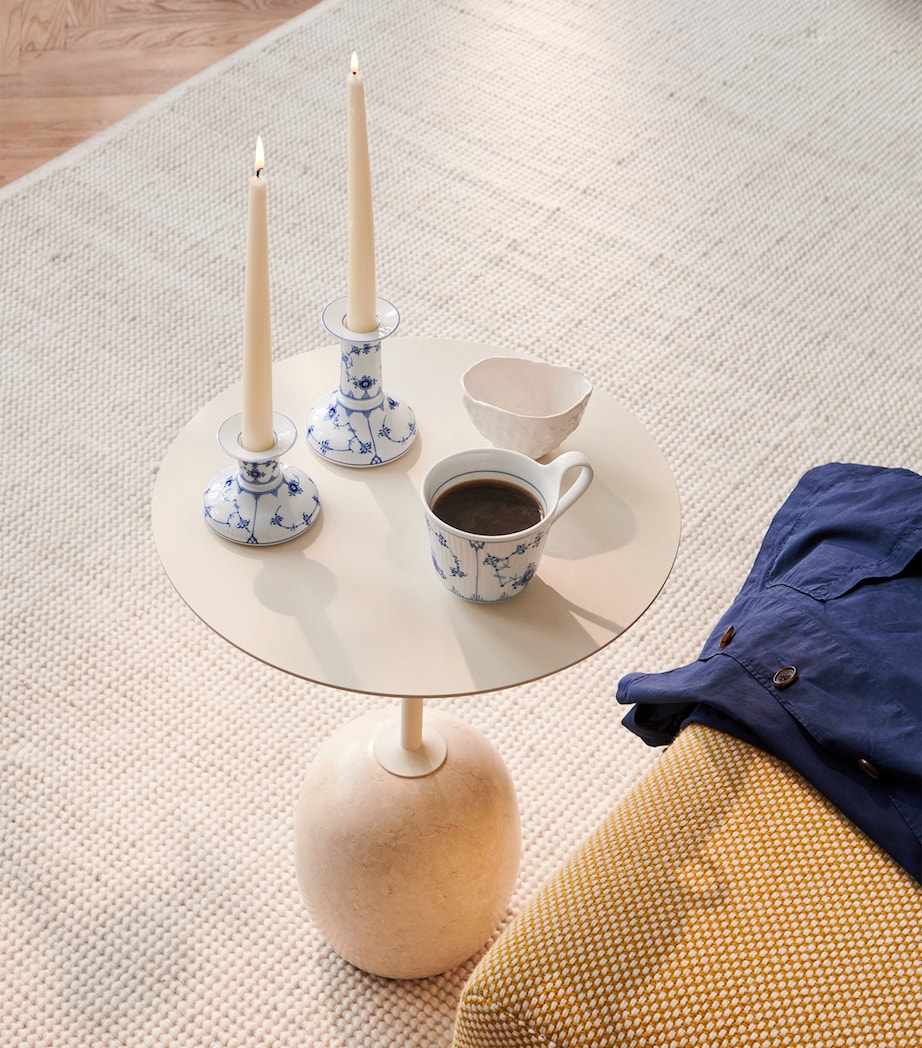 Porcelain Blue Fluted Plain Candle Holder BLUE Image 2