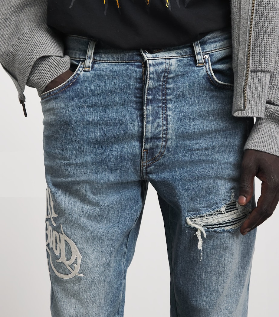 AMIRI Mens Hollywood MX1 Slim Jeans Harbor Indigo Image 3