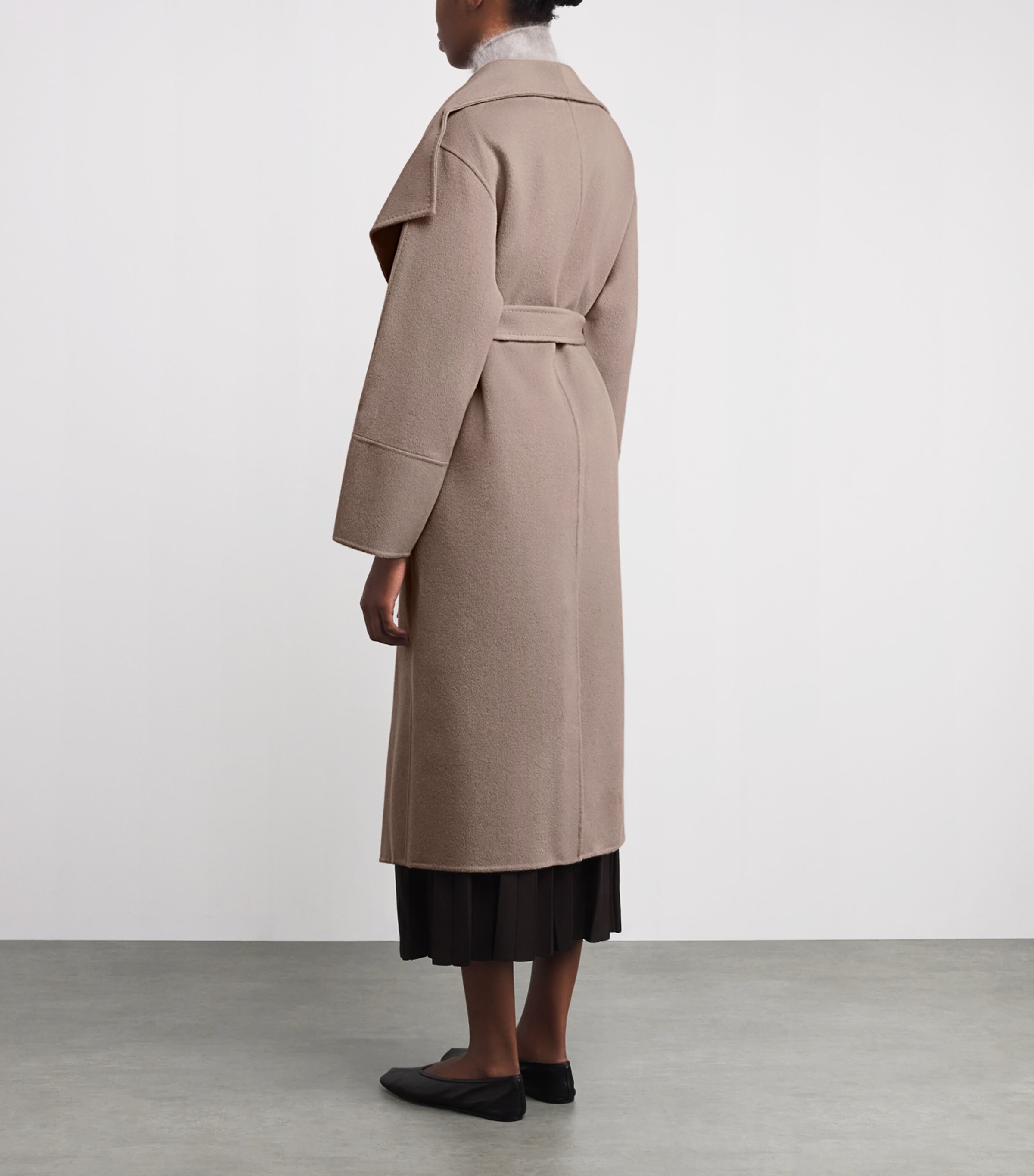 Soft Goat Beige Wool-Cashmere Long Coat | Harrods UK