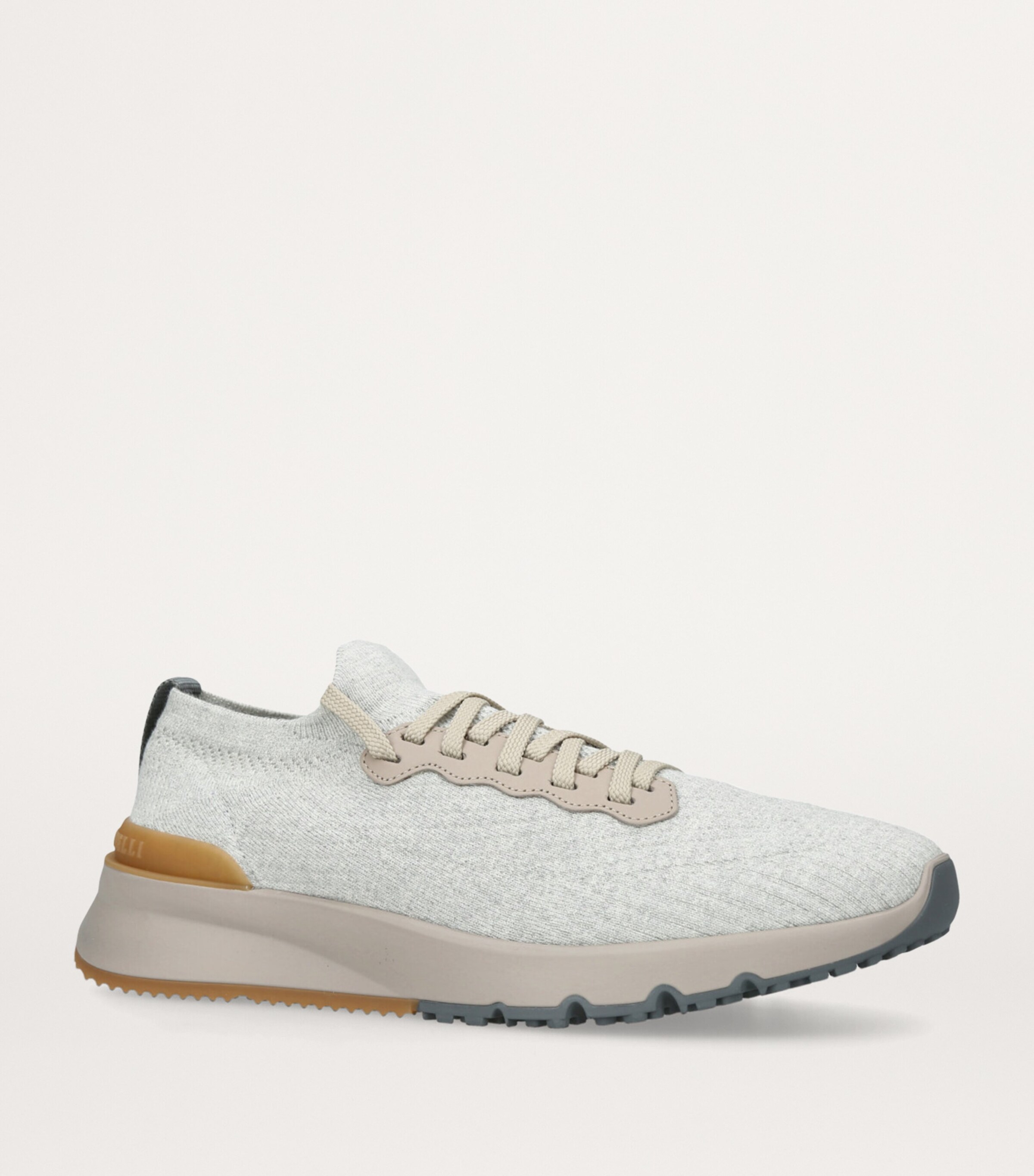Brunello Cucinelli T-Sole Chiné-Knit Sneakers Grey/light Image 3
