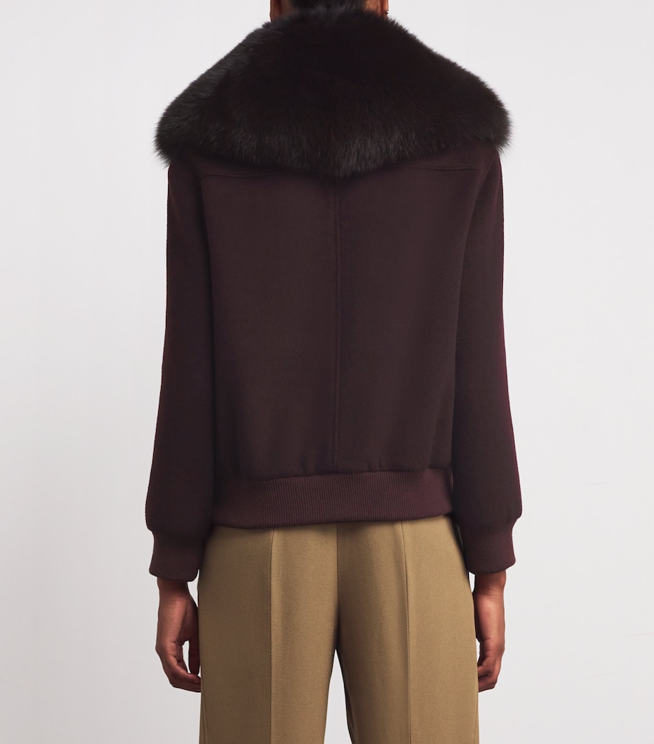 Wool-Cashmere Fur-Trim Jacket B3196 Image 4