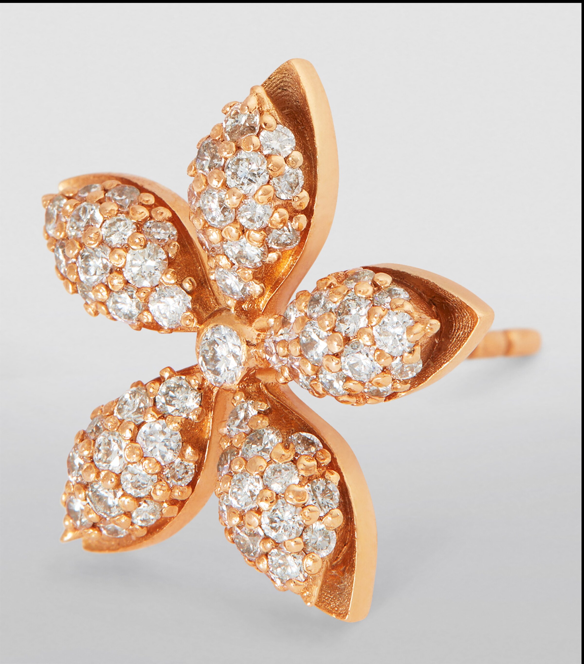 Rose Gold and Diamond Apple Seed Single Earring ROSE GOLD Image 6