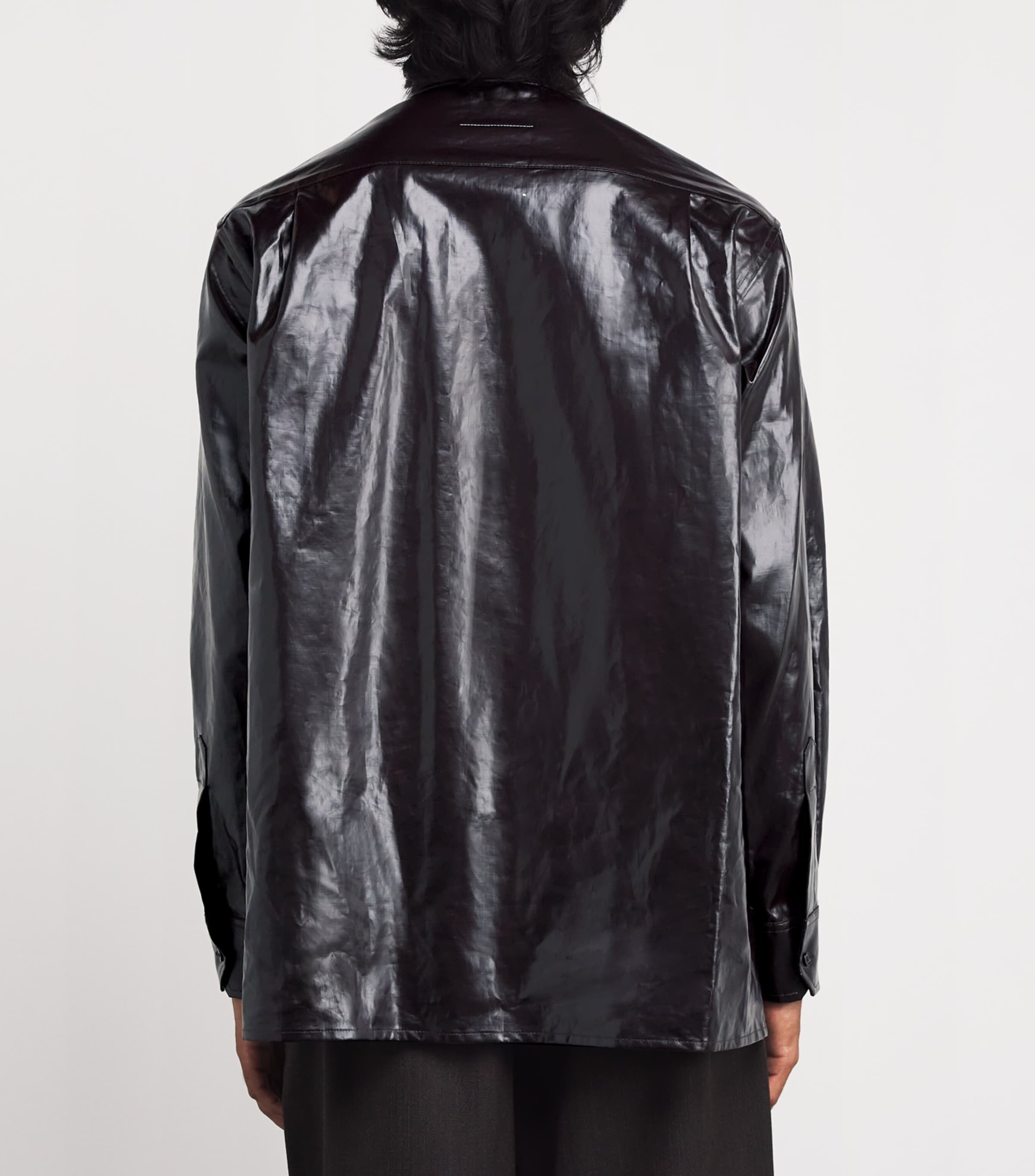 Maison Margiela Brown Coated Linen Jacket | Harrods US