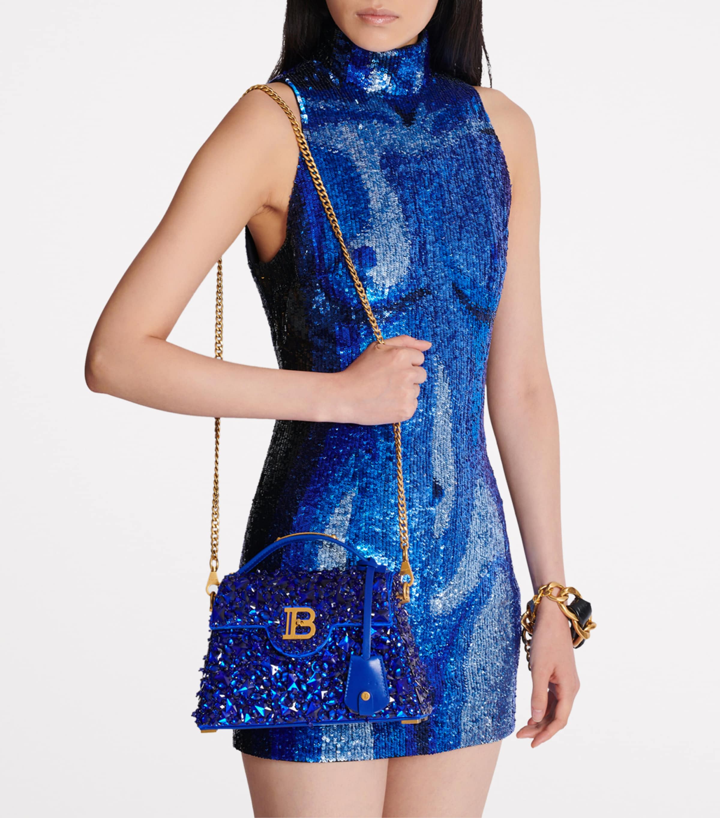 Balmain B-Buzz Dynasty Shoulder Bag Bleu Lectrique Image 2