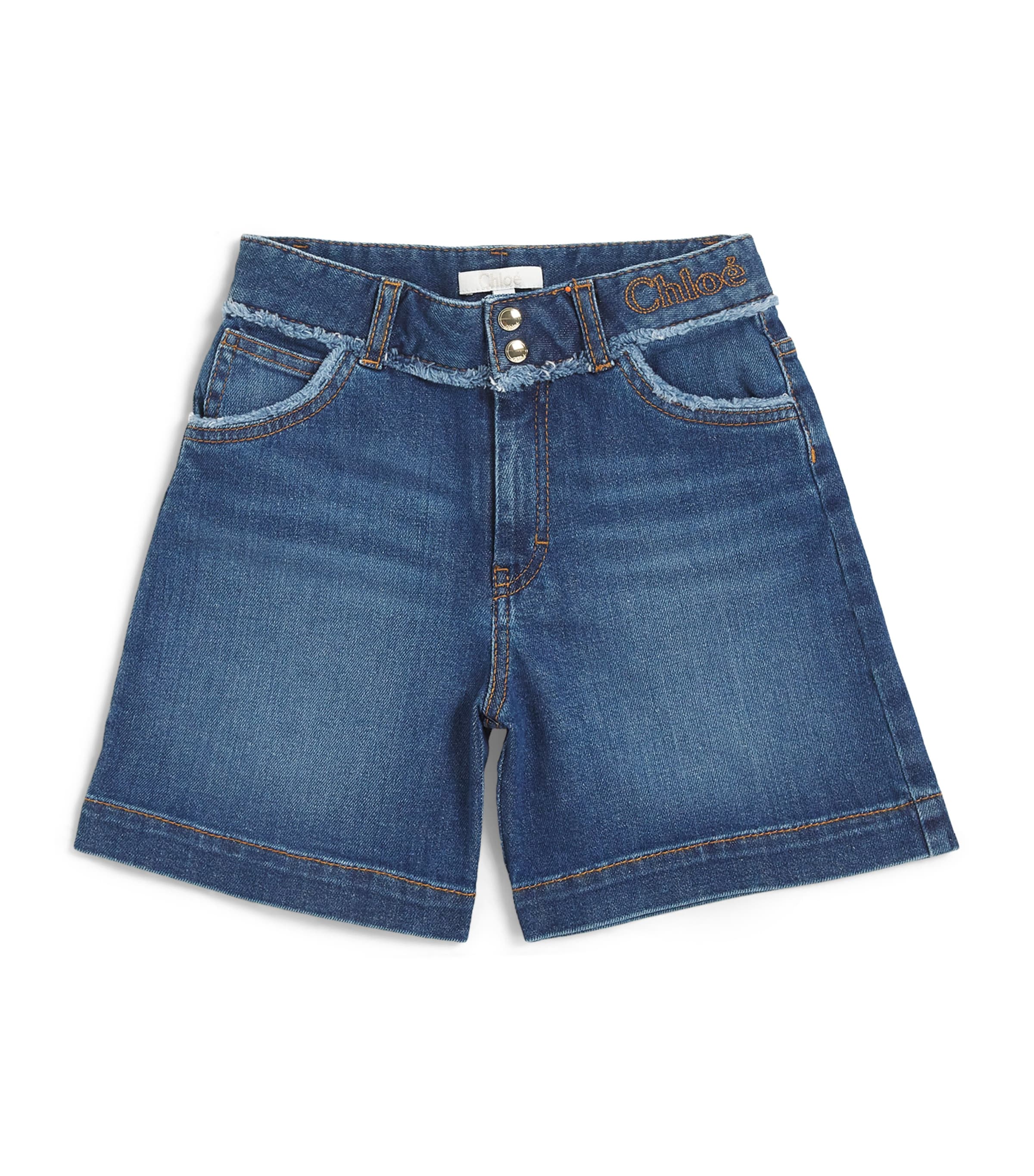 Shop Chloé Denim Shorts In Blue