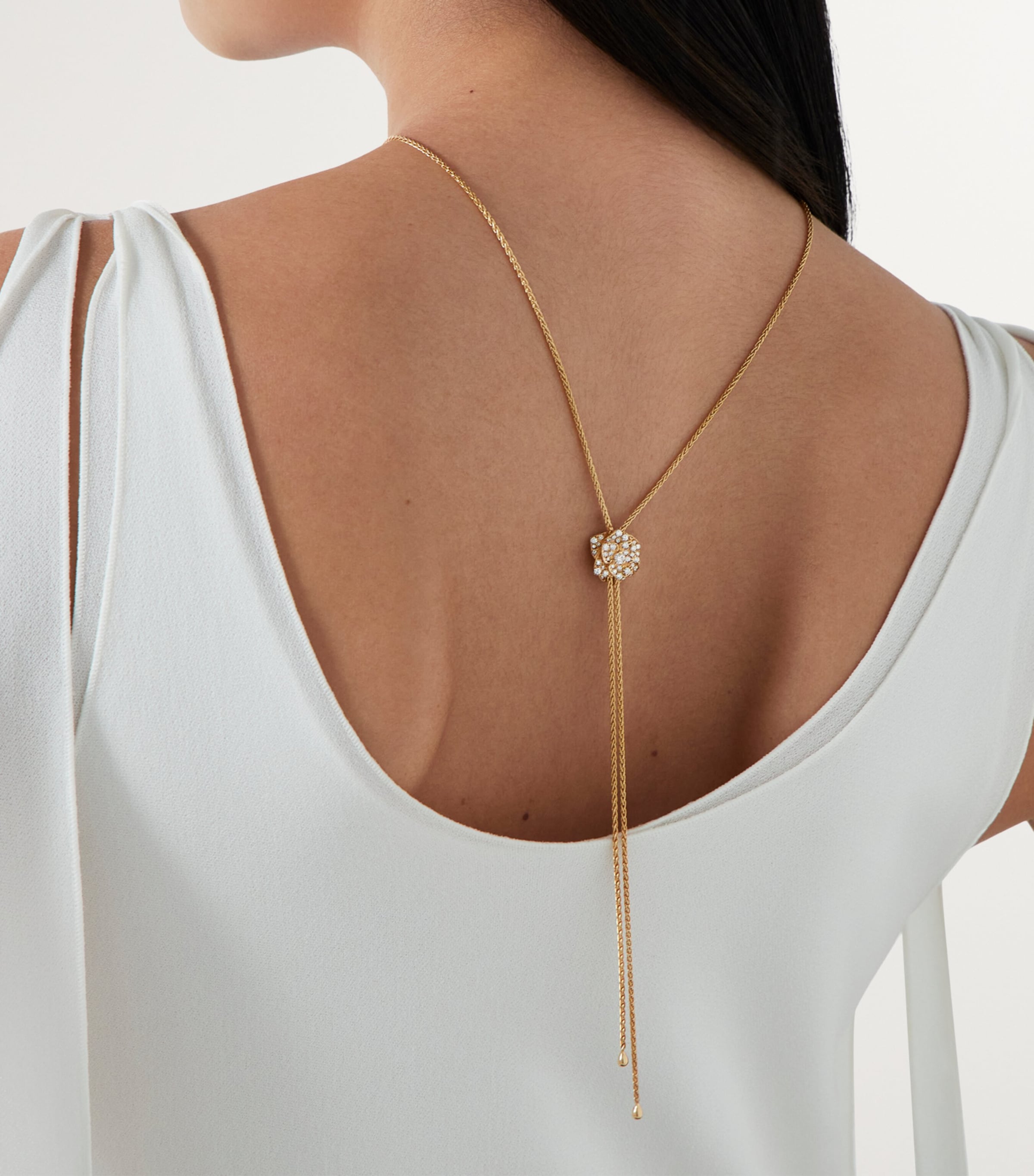 Rose Gold and Diamond Rose Pendant Necklace GOLD Image 3