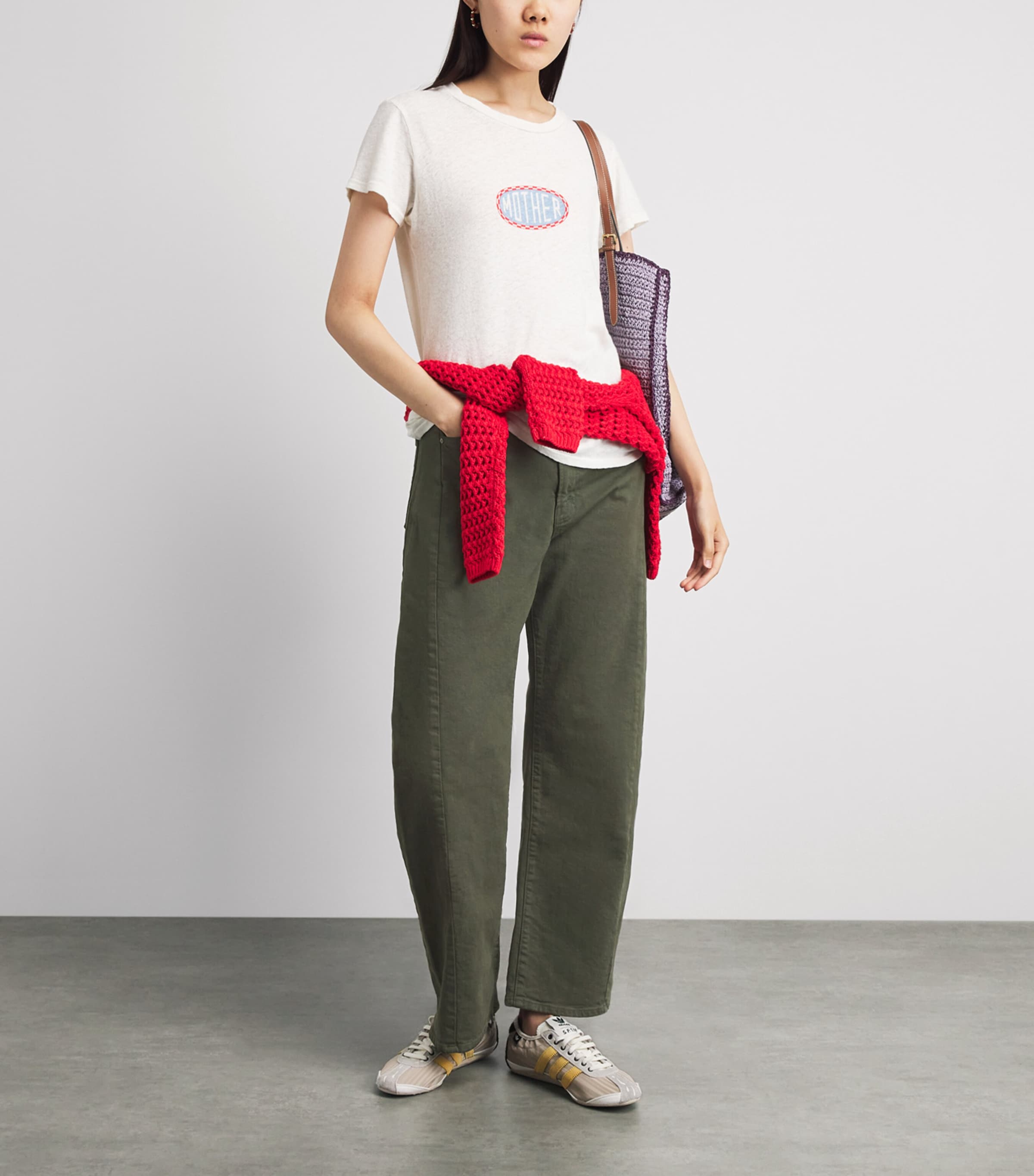 MOTHER Womens The Half-Pipe Wide-Leg Jeans Forest Night Image 2