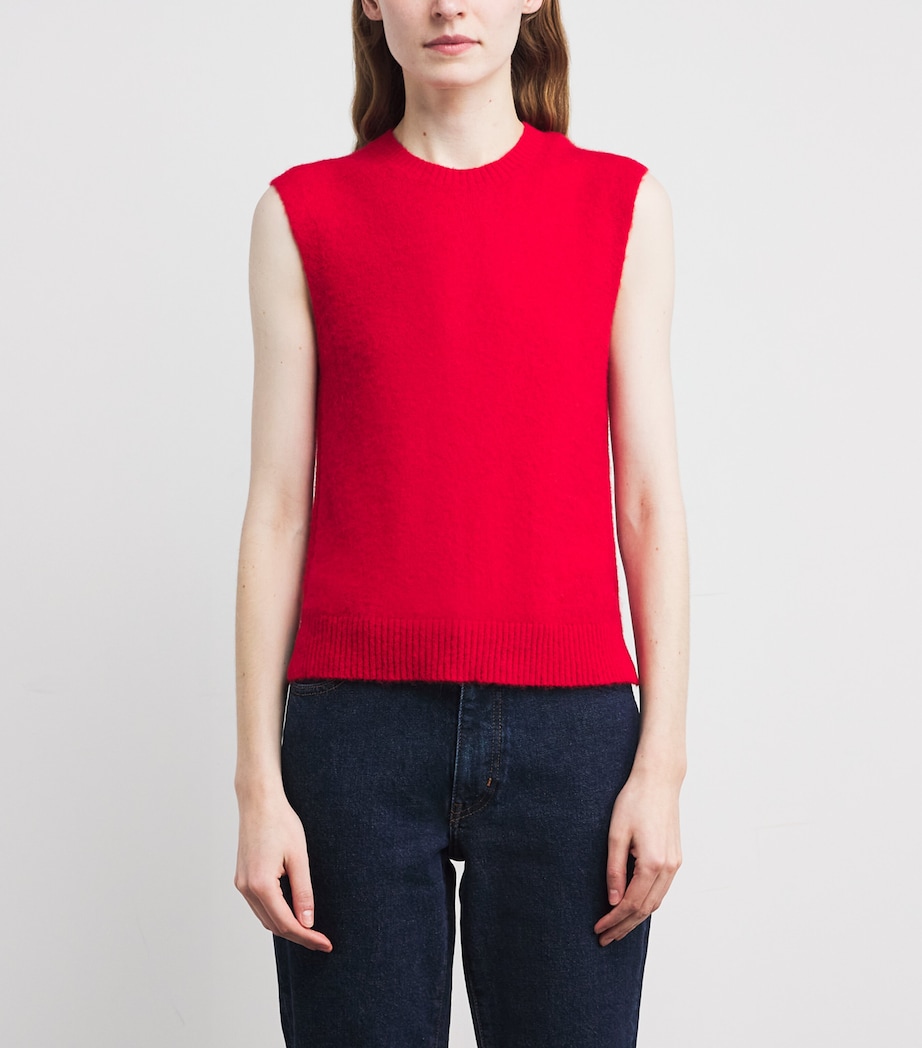 Alpaca-Blend Knitted Vest TRUE SCARLET RED Image 3