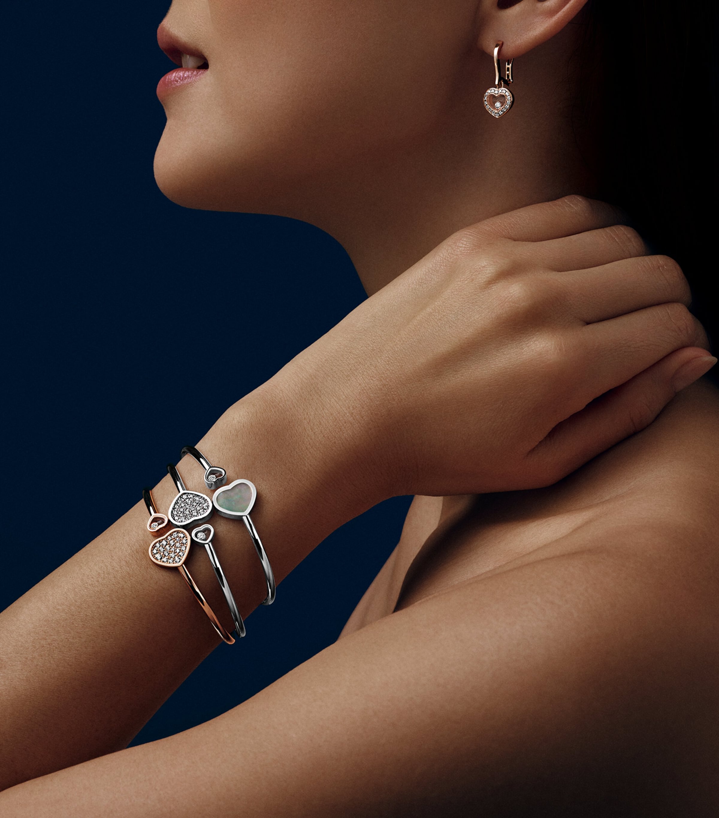 Rose Gold and Diamond Happy Diamonds Icons Earrings 18K ROSE GOLD Image 5