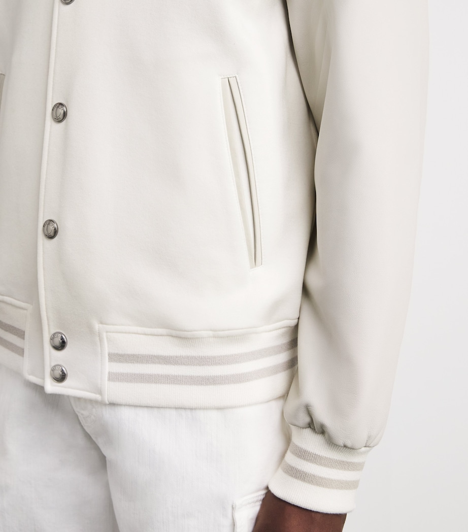 Cotton-Blend Jersey Bomber Jacket BIANCO E BIANCO Image 6