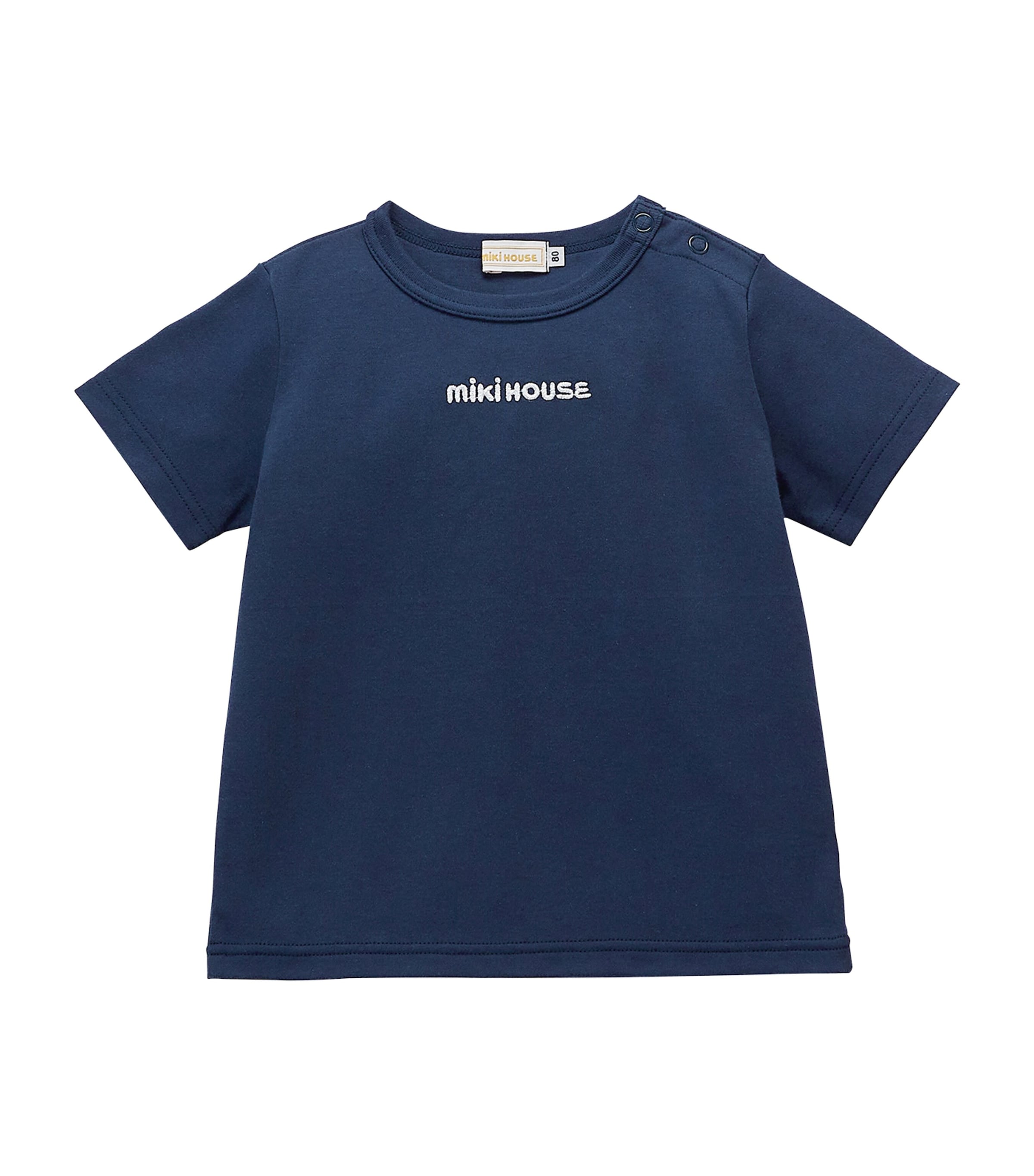 Miki House Kids' Logo T-shirt In Navy