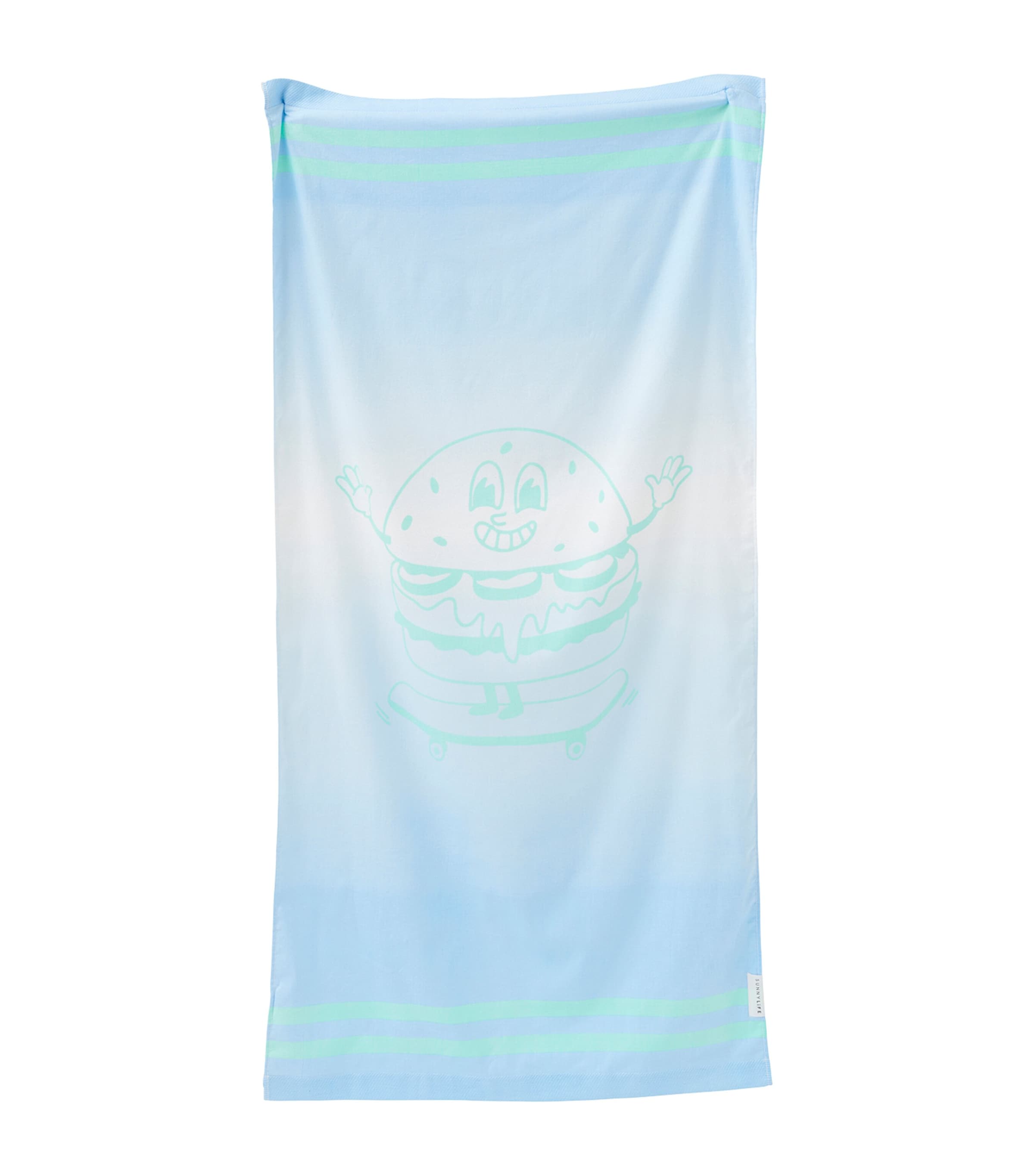 Sea Kids Beach Towel BLUE-LIME Image 1