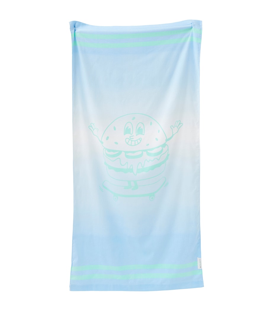 Sea Kids Beach Towel BLUE-LIME Image 1