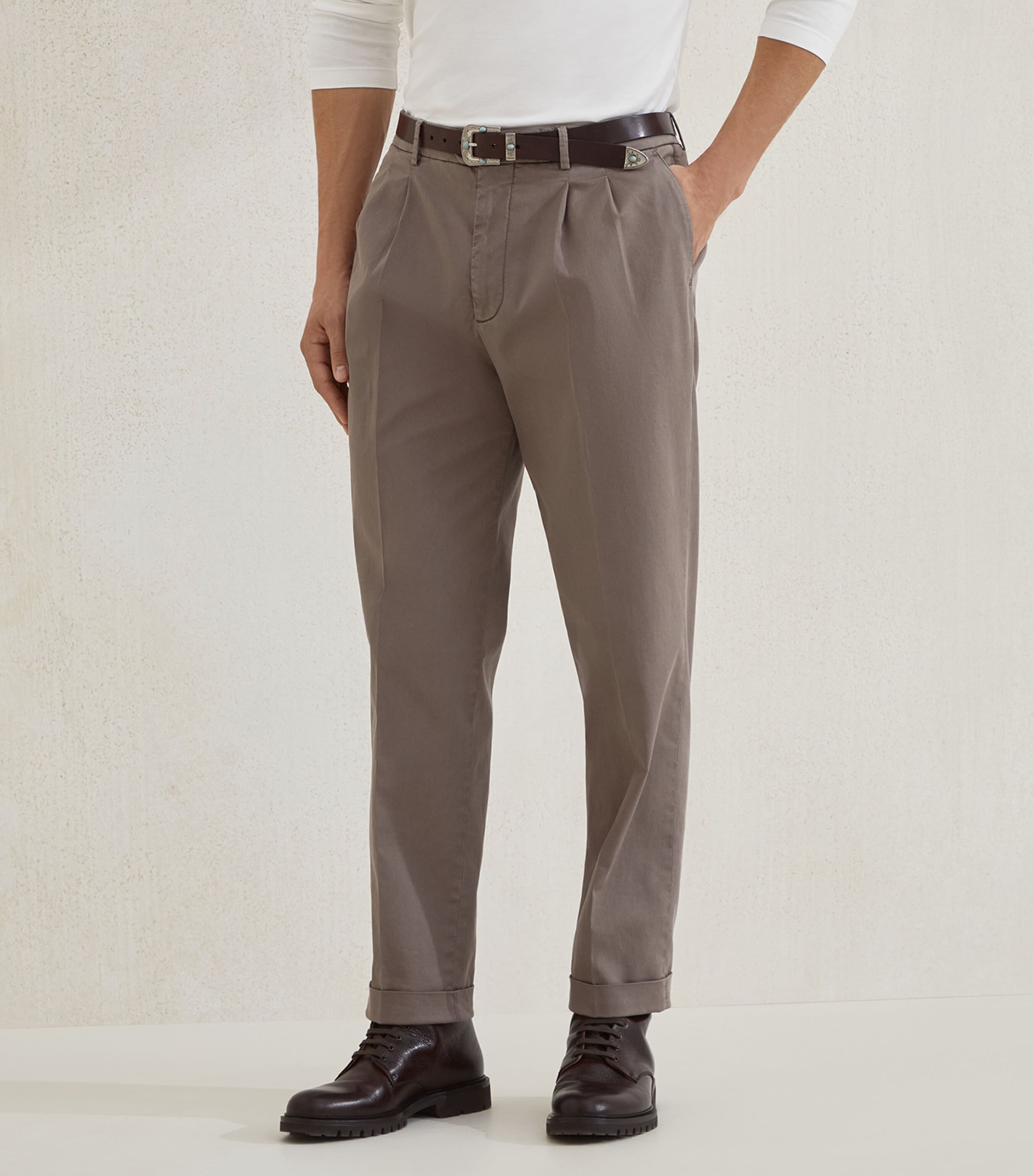 Pima Cotton Straight Tailored Trousers C6025 Image 2