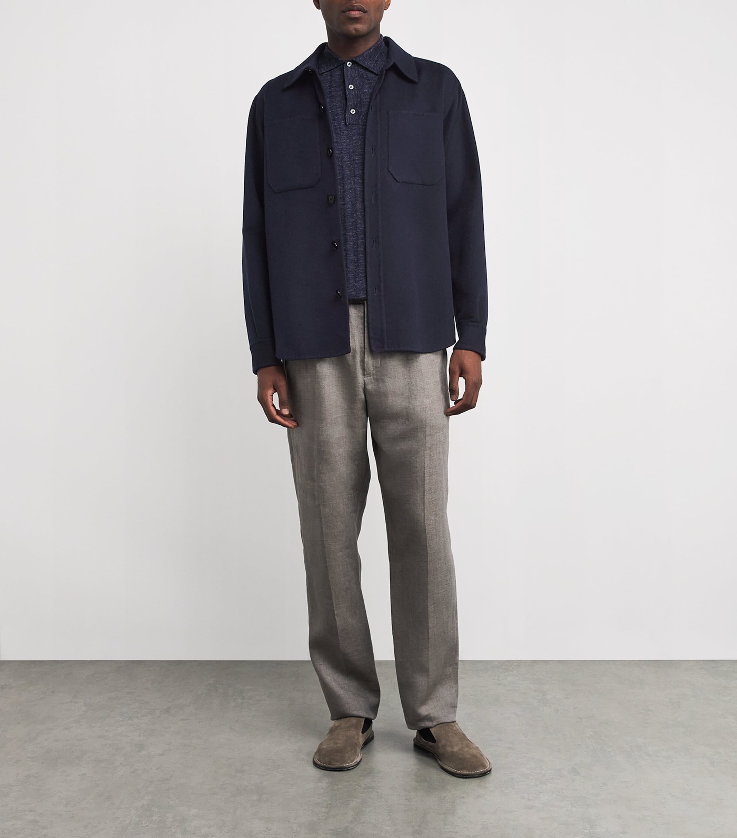 Double Cashmere Overshirt NAVY Image 2