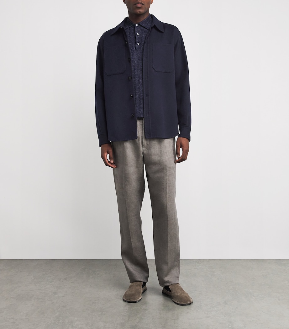 Double Cashmere Overshirt NAVY Image 2