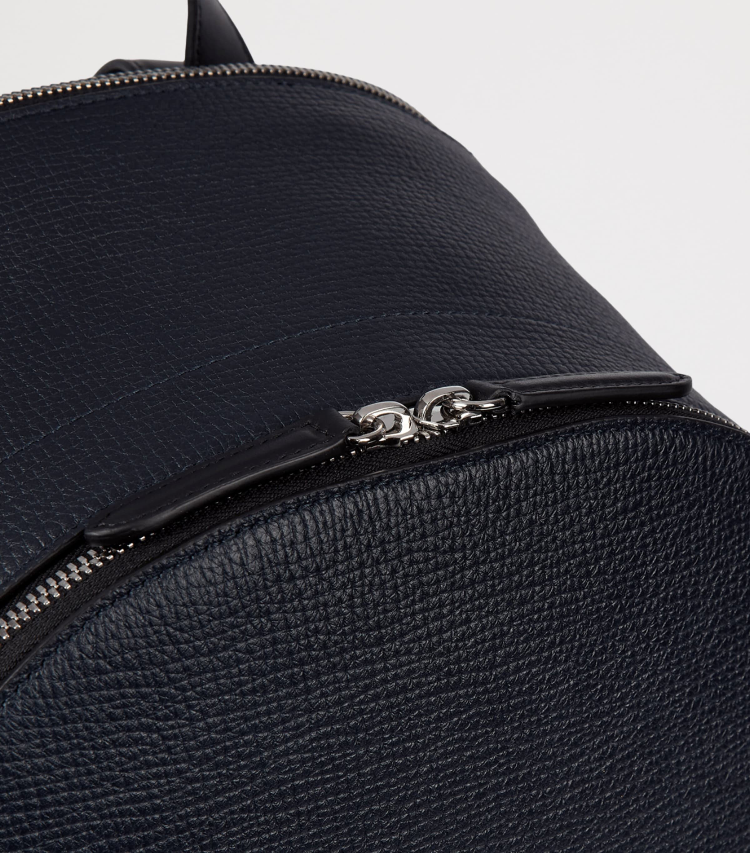 Smythson Leather Ludlow Backpack Navy Image 5