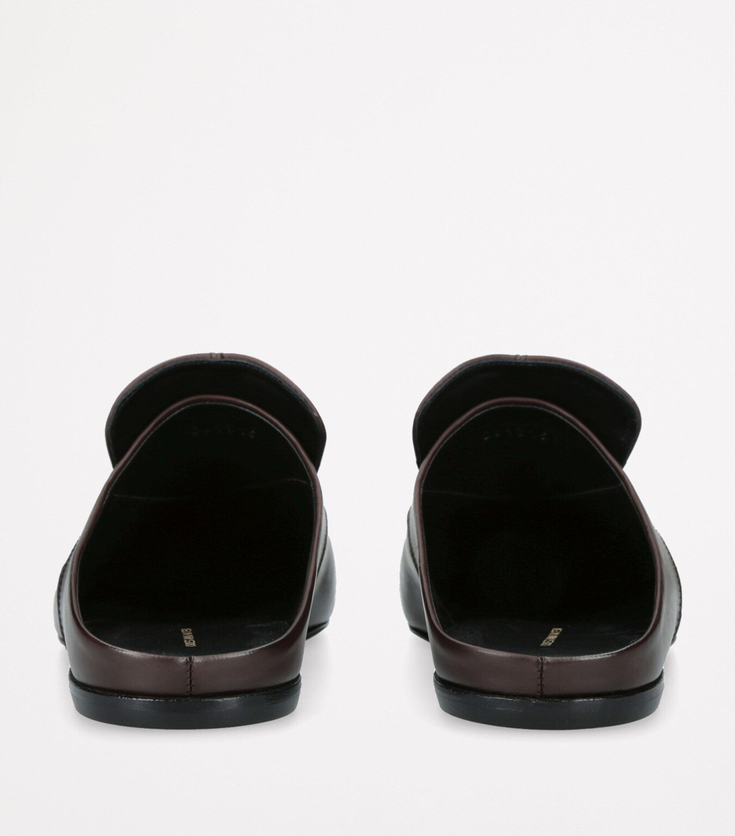 Leather Square-Toe Mules DARK BROWN Image 3