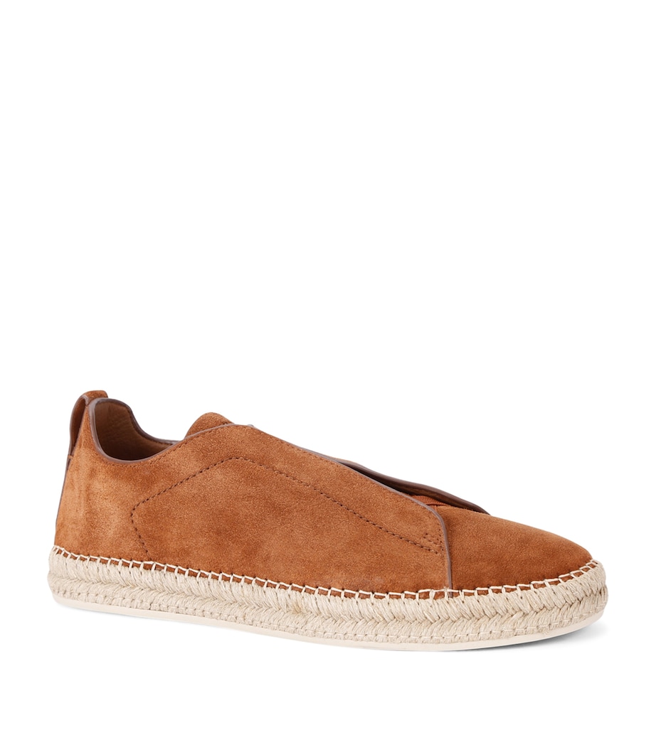 Suede Triple Stitch Espadrilles TAN Image 3