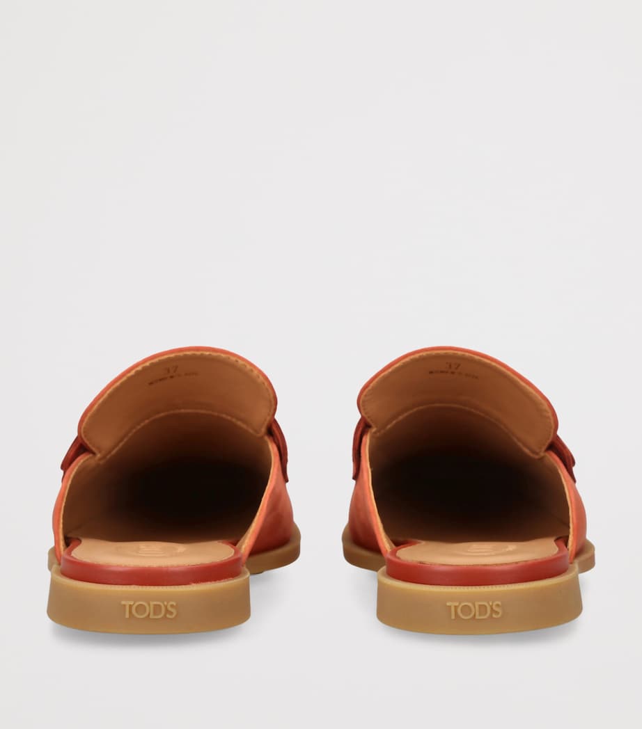 Tod's Suede Slippers Orange Image 2