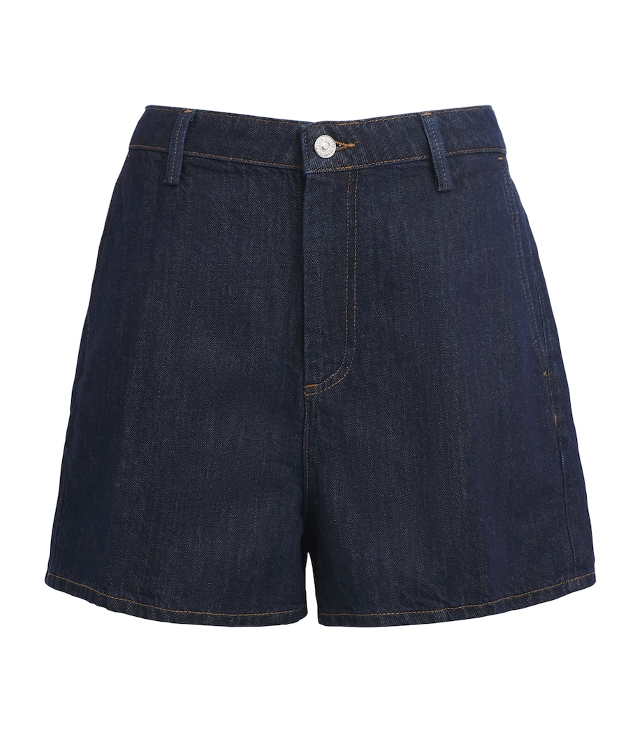 7 For All Mankind Womens Cotton-Linen Mid-Rise Shorts Blossom Image 1