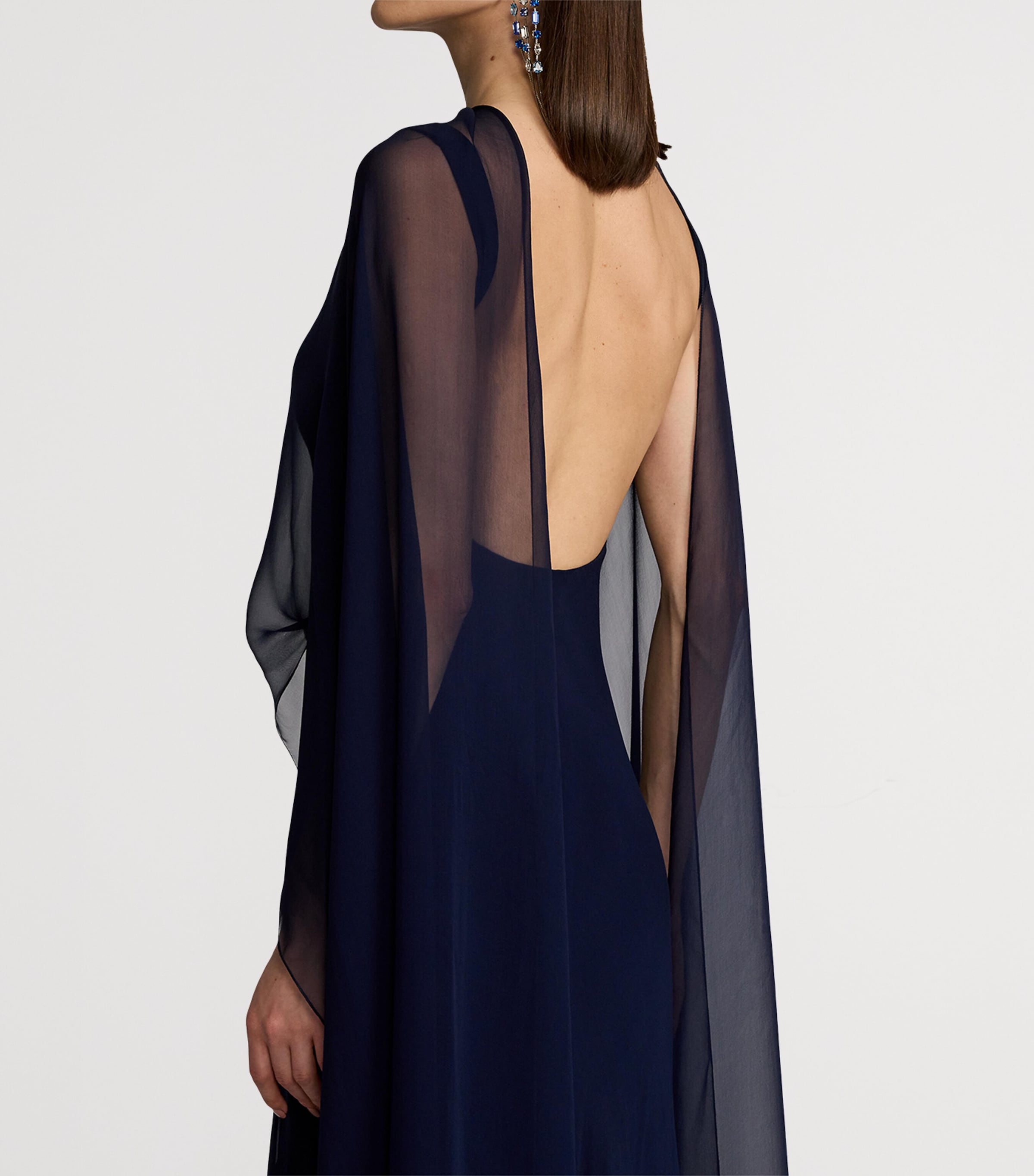 Silk Georgette Dylon Dress LUX NAVY Image 7