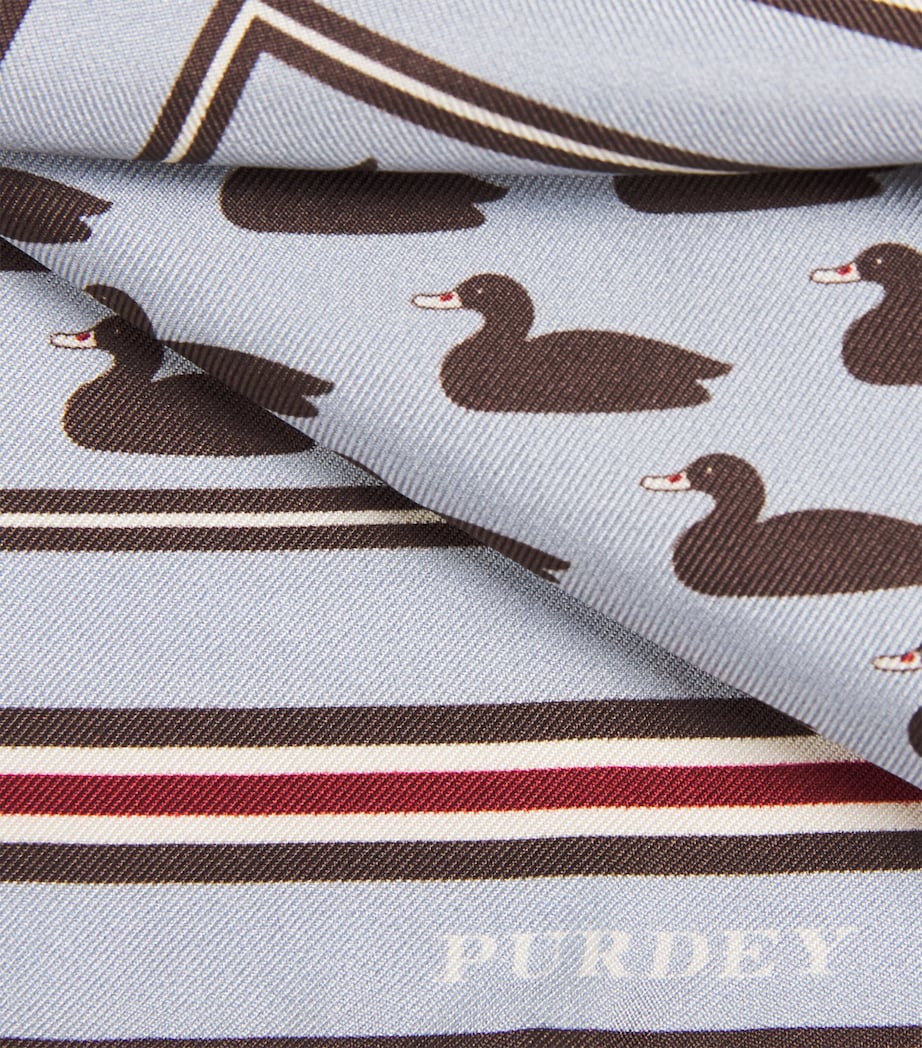 Purdey Silk Duck Decoy Pocket Square Sky Image 3