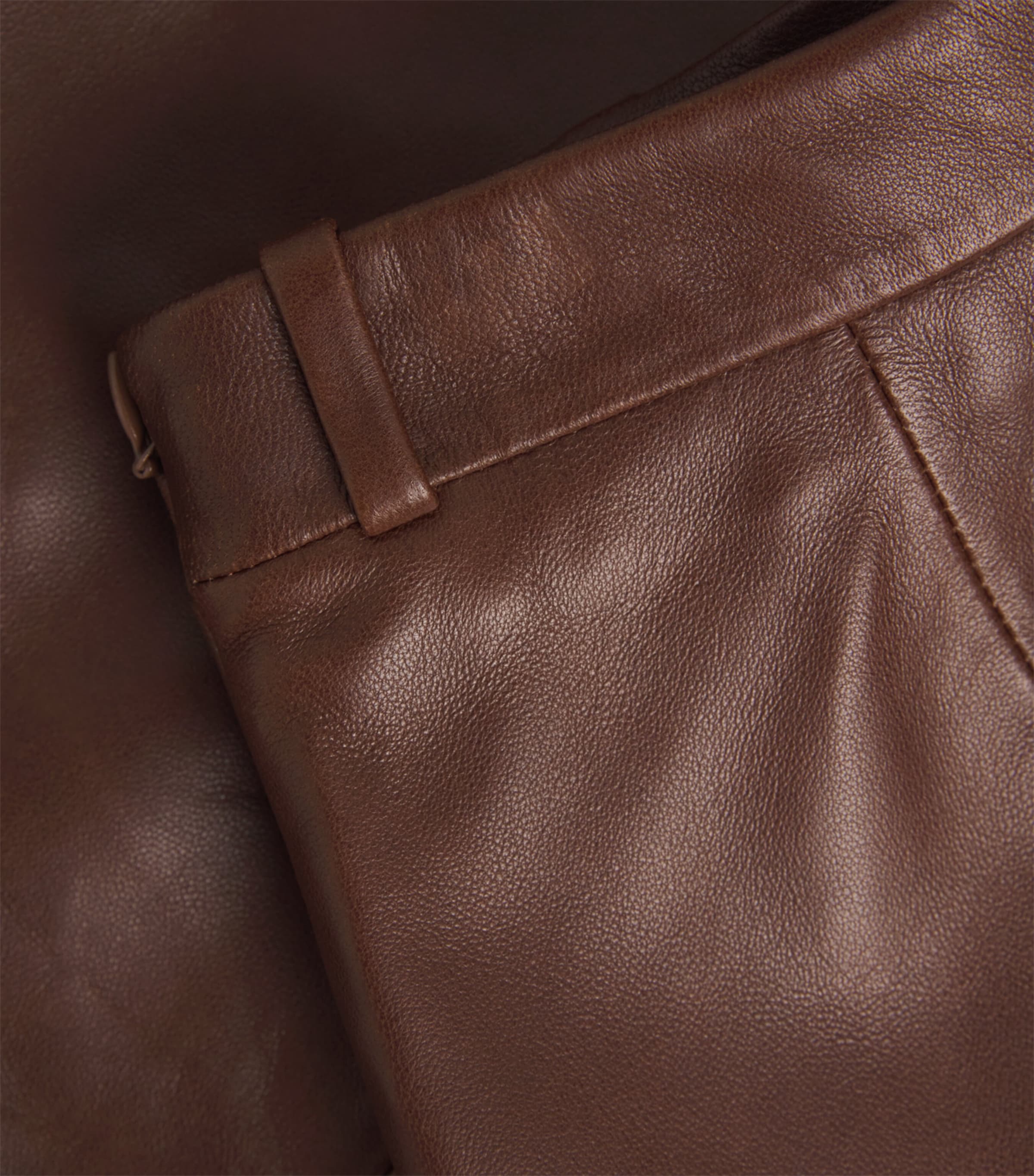 Leather Mini Skirt DKBG DARK BROWN Image 5