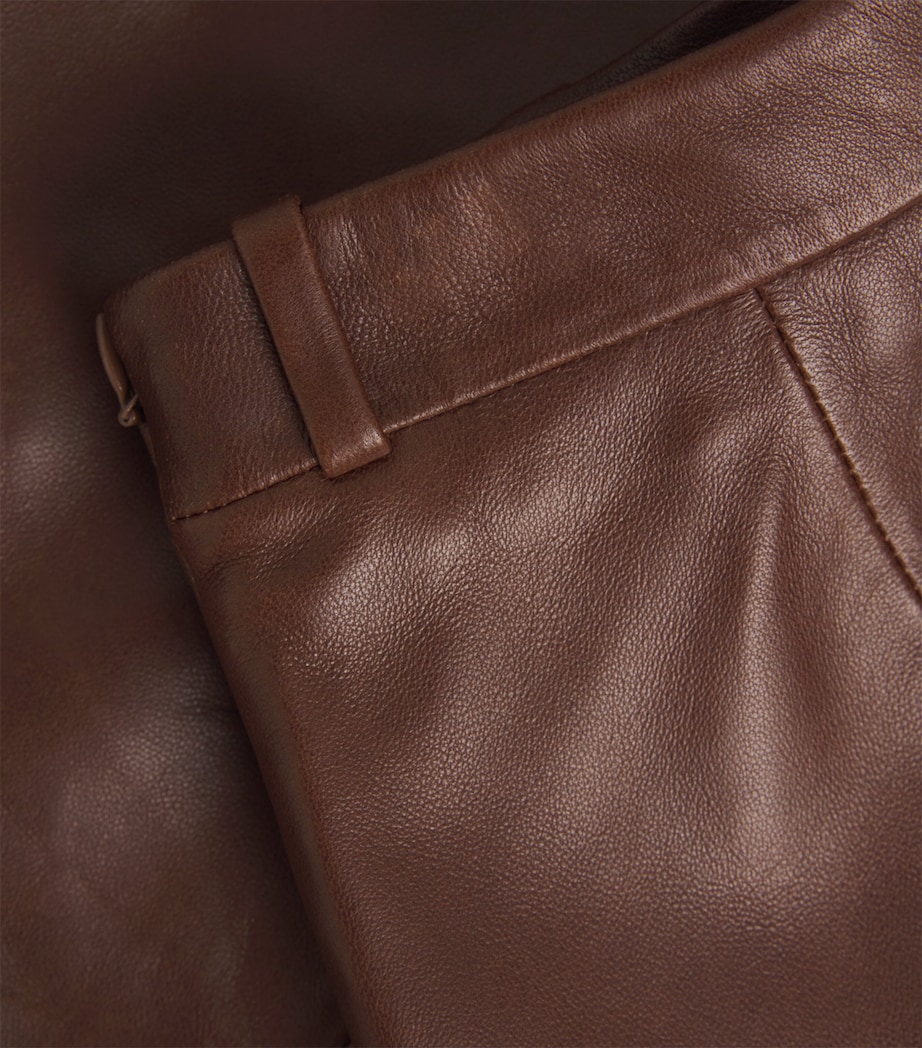 Leather Mini Skirt DKBG DARK BROWN Image 5