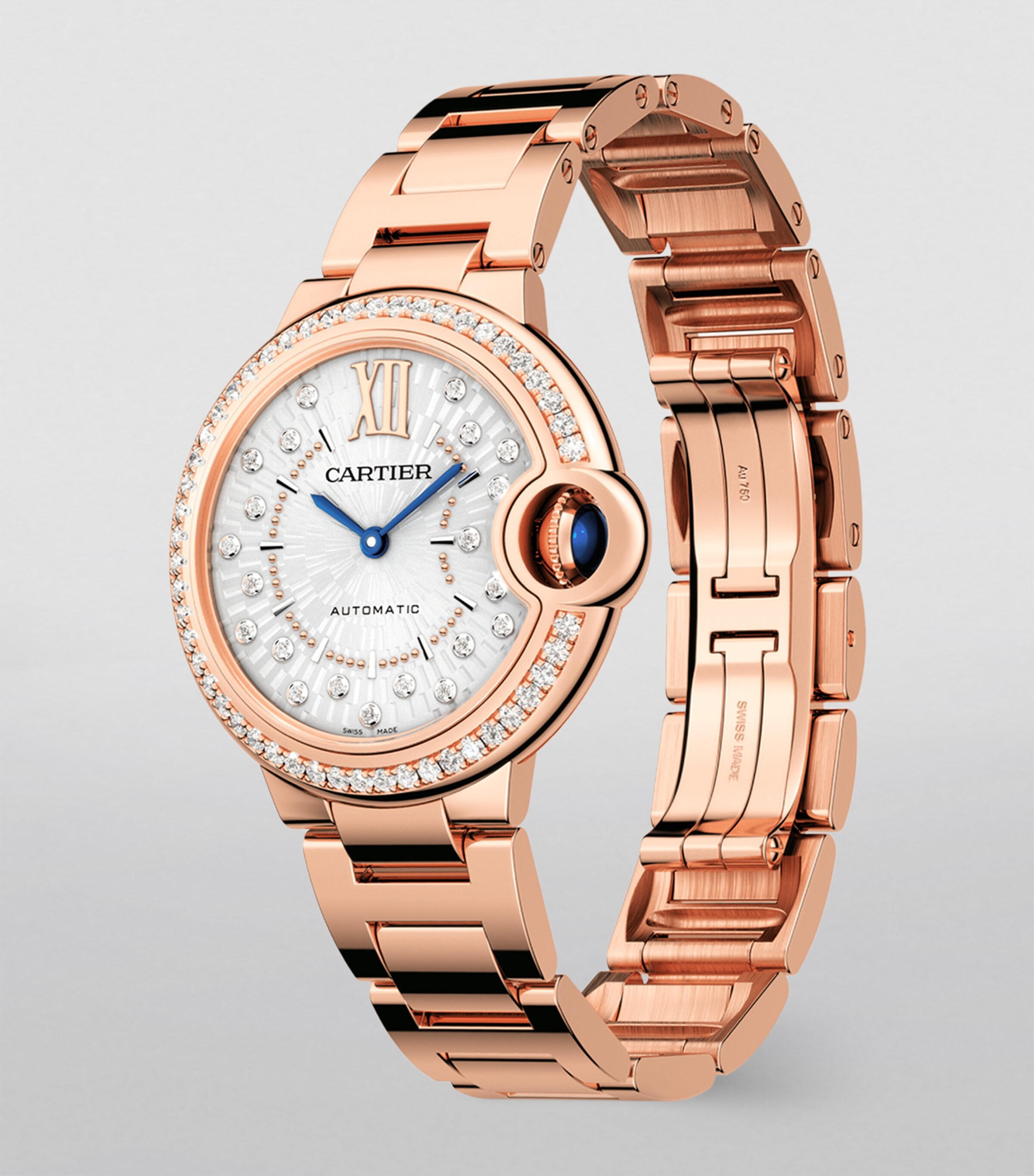 Cartier Rose Gold and Diamond Ballon Bleu de Cartier Watch 33mm Rose Gold Image 4