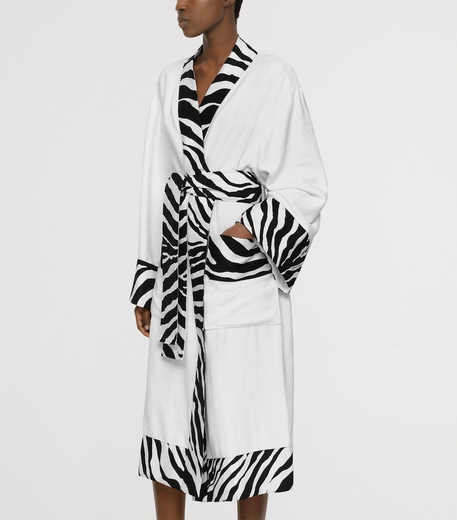 Terry Cotton Zebra Print Robe UZ024 BIANCO ZEBRA Image 5