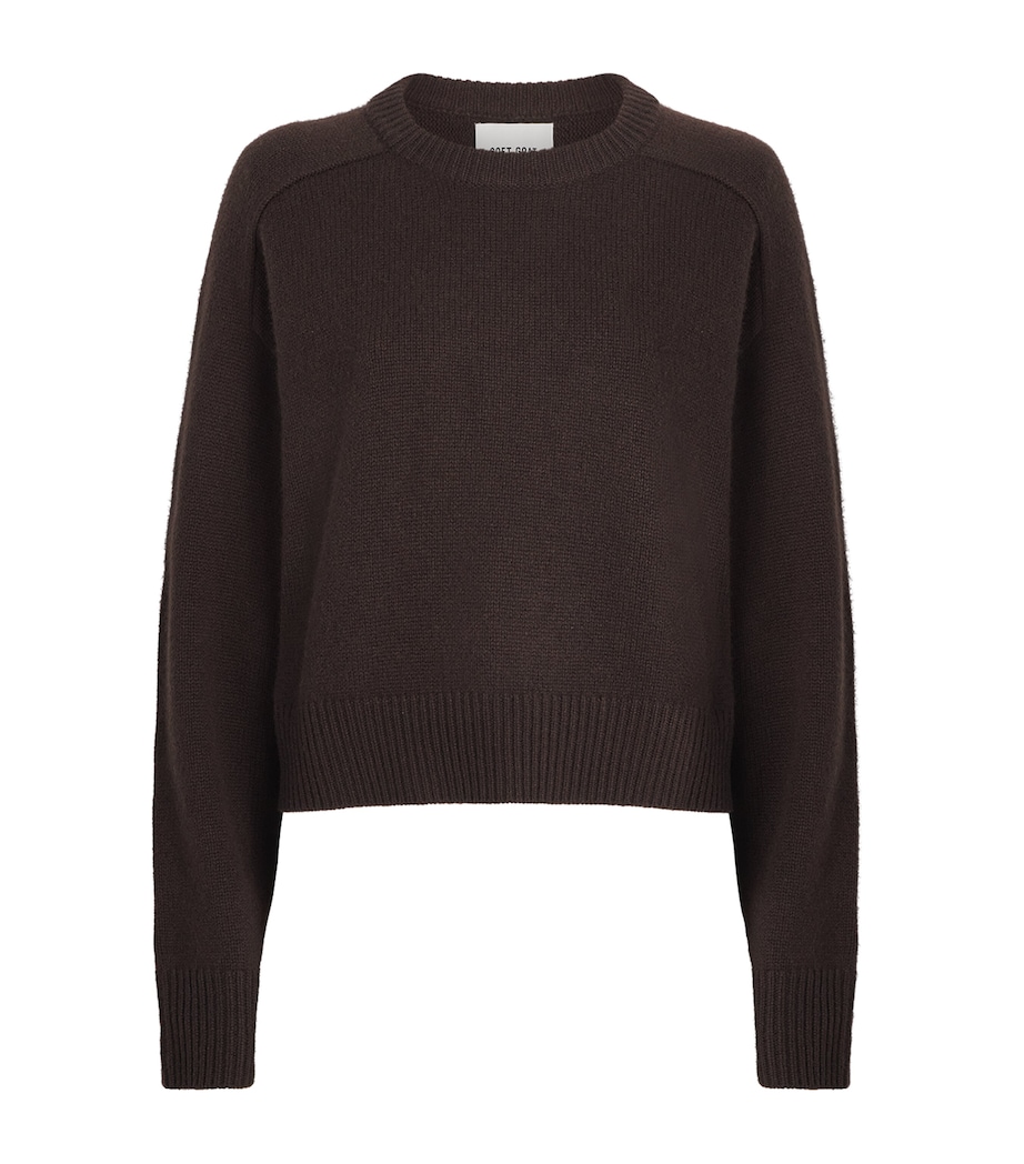 Soft Goat Womens Cashmere Crew-Neck Sweater Mocha Image 1