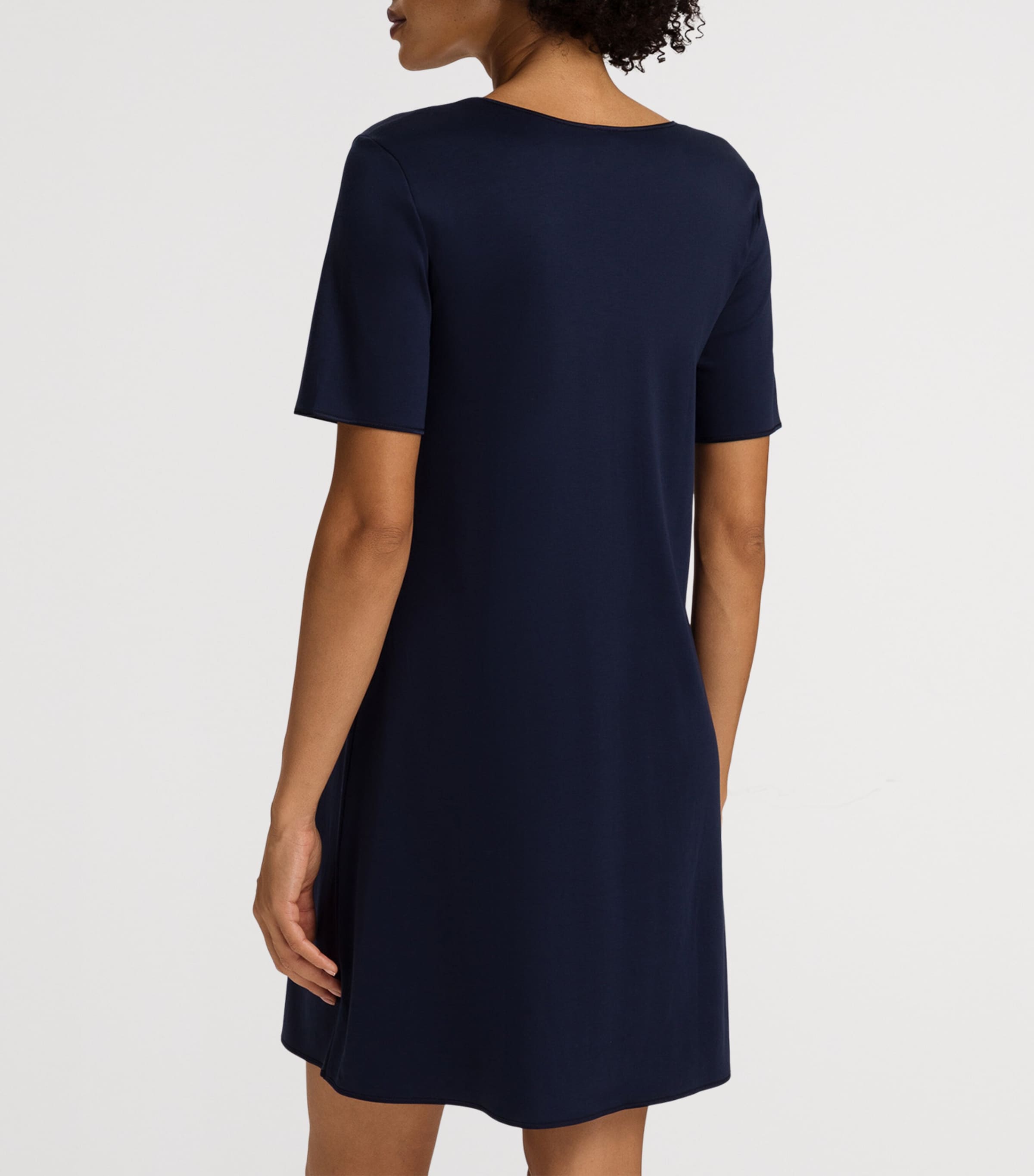 Cotton Short-Sleeve Nightdress DEEP NAVY Image 4