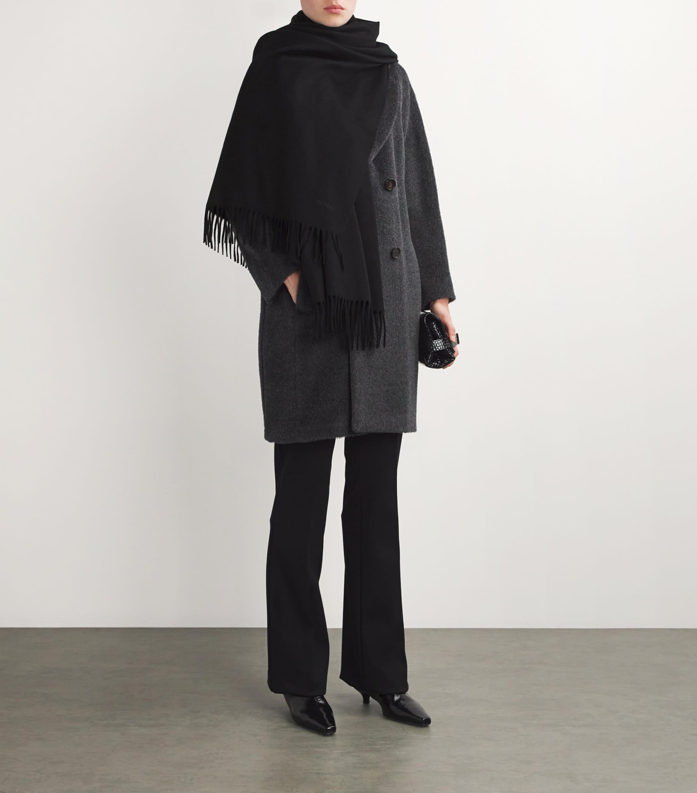 Max Mara Cashmere Fringed Scarf | Harrods QA