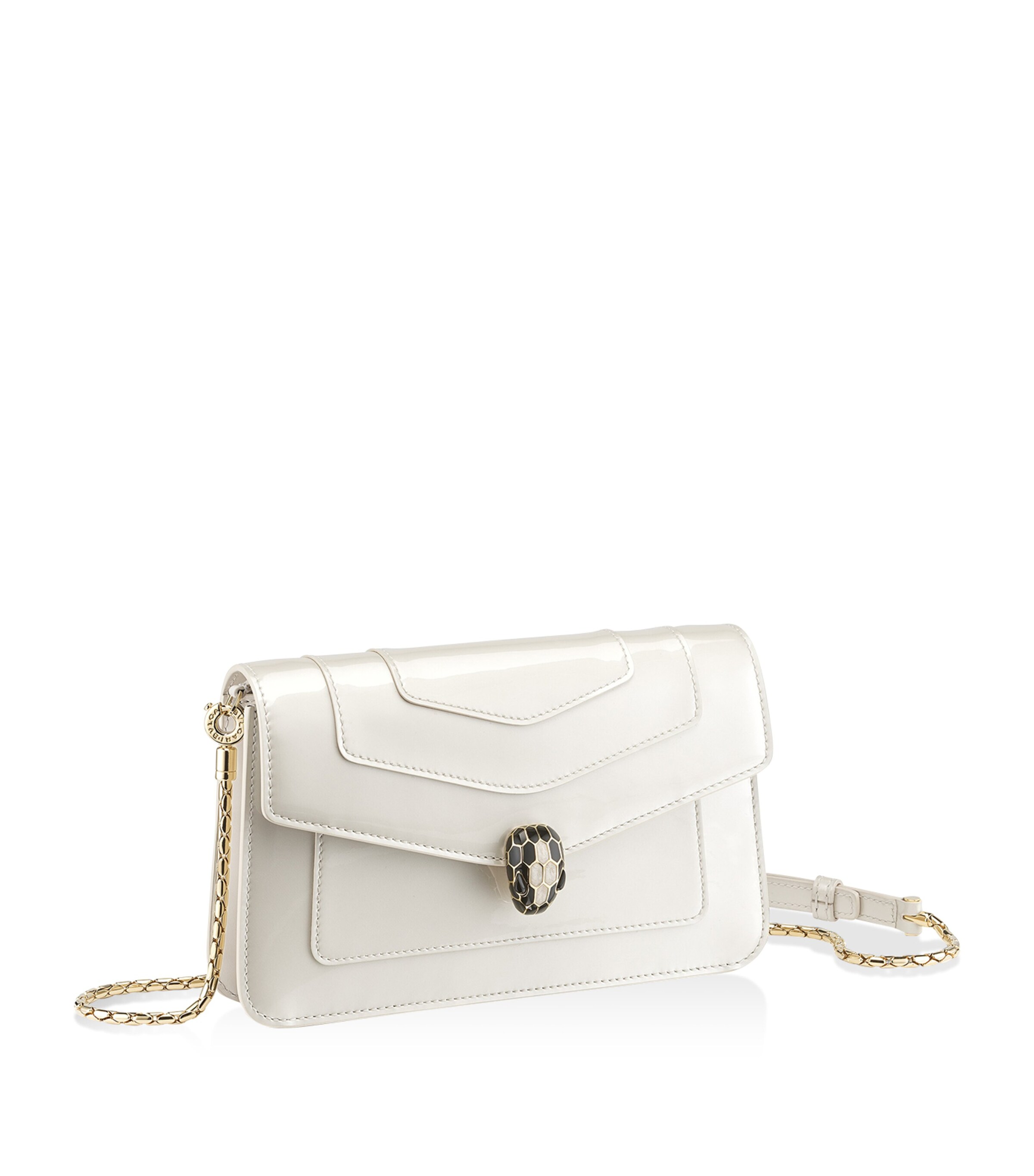 BVLGARI ホワイトレザー ケース Bvlgari White Leather Serpenti Forever Chain Wallet | Harrods UK