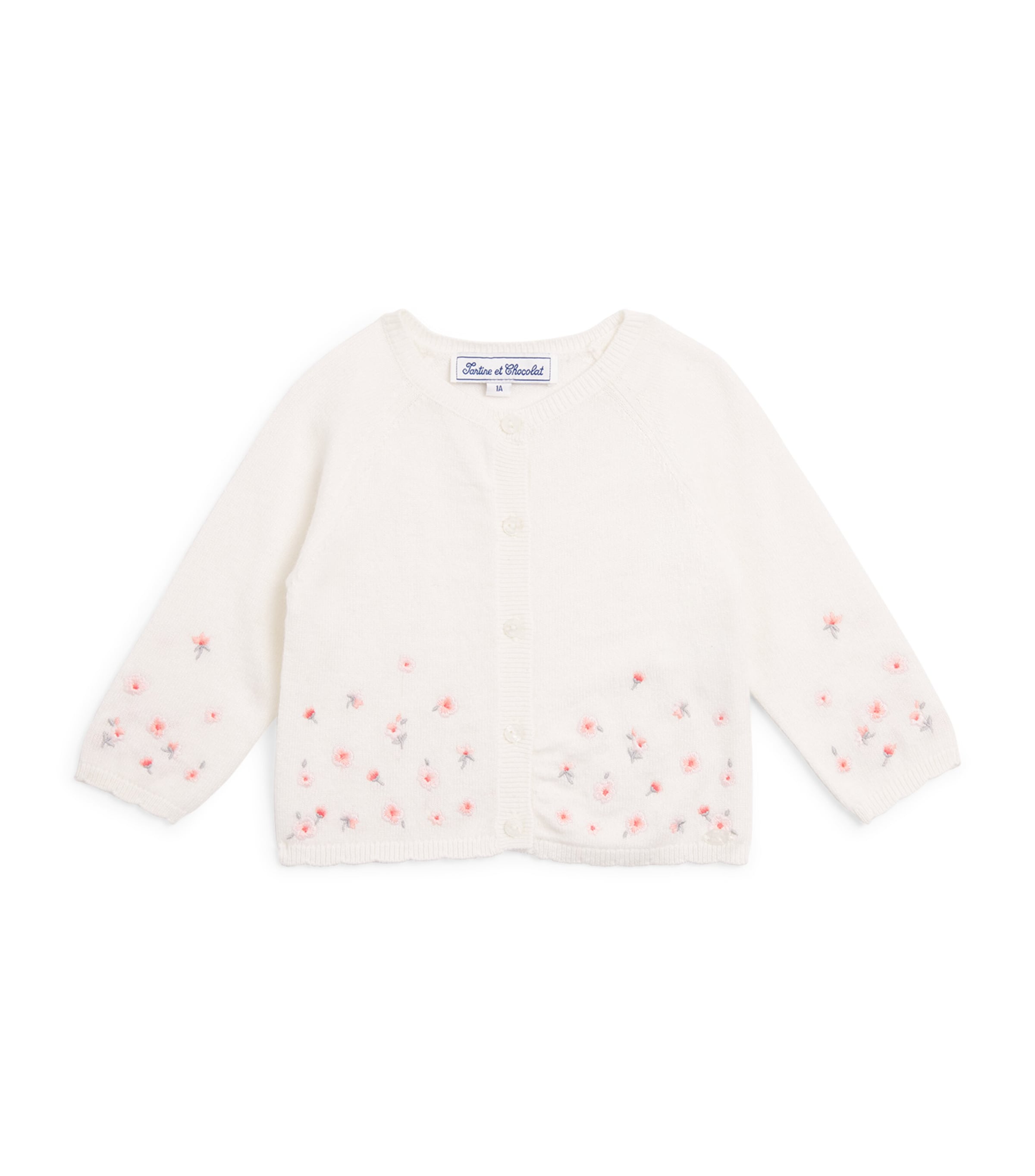 Tartine Et Chocolat Embroidered Cardigan In White