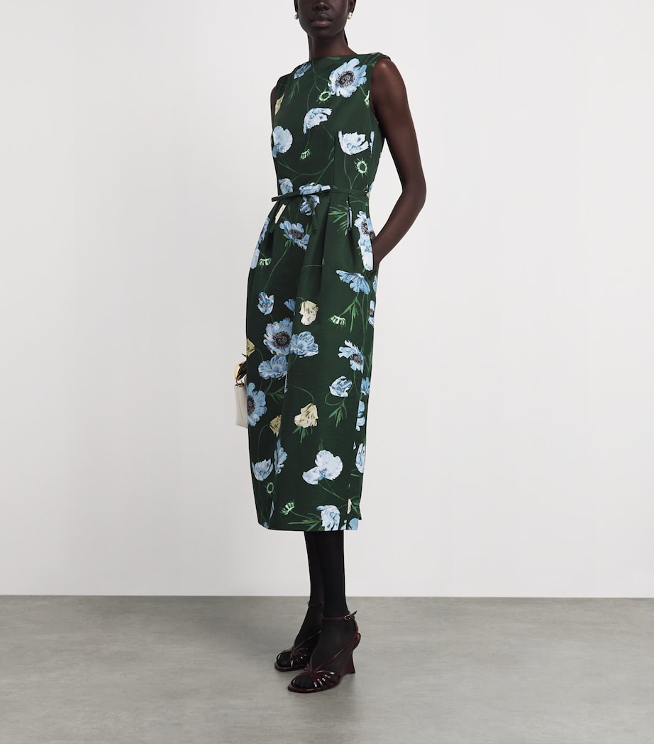 Erdem Womens Sleeveless Floral Midi Dress Blle Epq Ppy Drk Grn Image 2